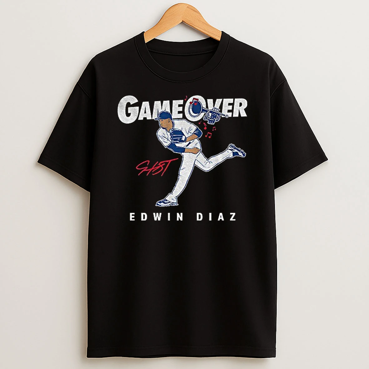 Edwin Diaz Los Angeles Dodgers Mlb Baseball Game Over Signature T Shirt