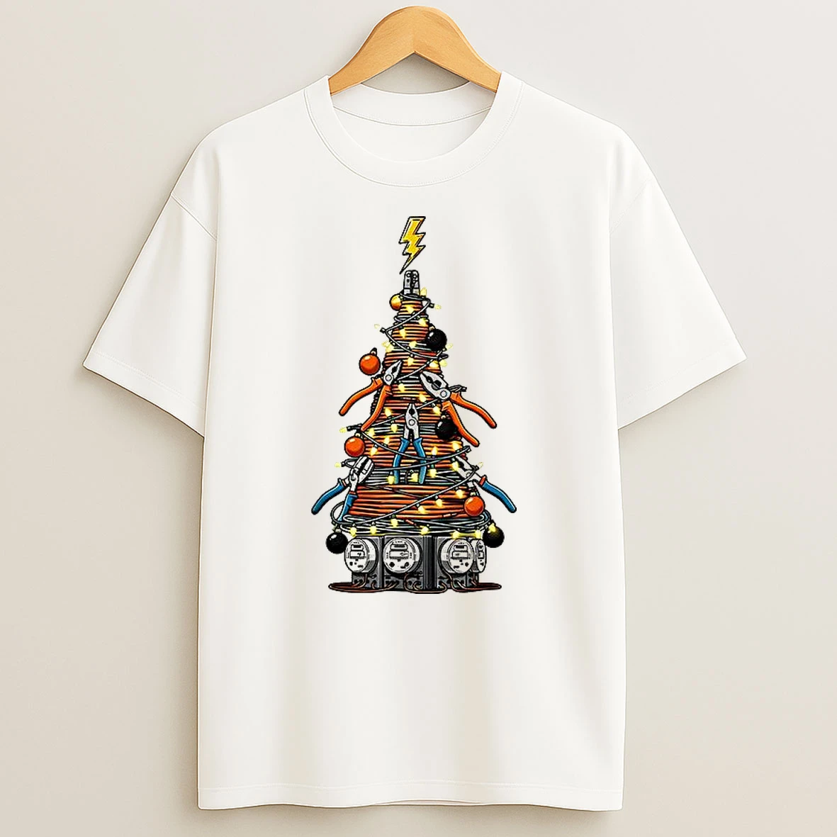 Electrician Christmas Tree T Shirt