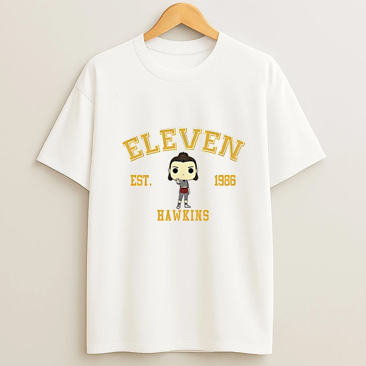 Eleven Stranger Things M10240 Est 1986 Cartoon T Shirt