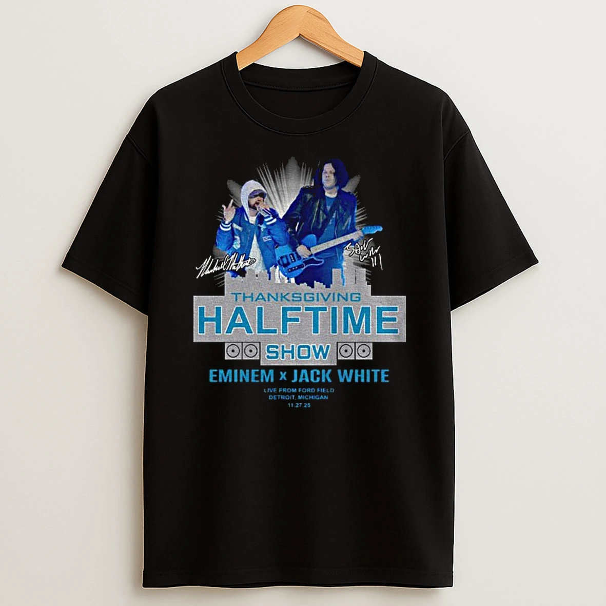 Eminem And Jack White Thanksgiving Halftime Show Live From Ford Field Signatures T Shirt