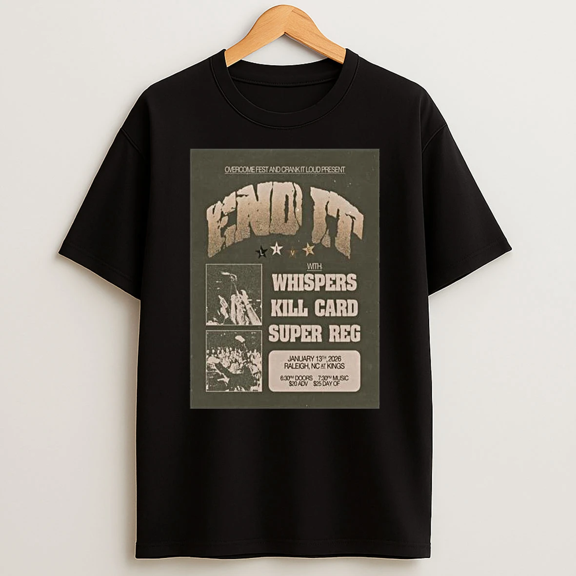 End It Raleigh Nc January 13 2026 Concert T Shirt