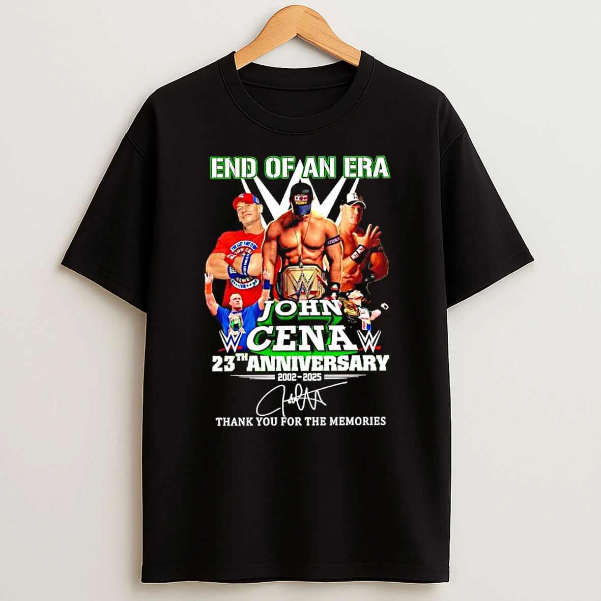 End Of An Era John Cena 23rd Anniversary Thank You Signature T Shirt