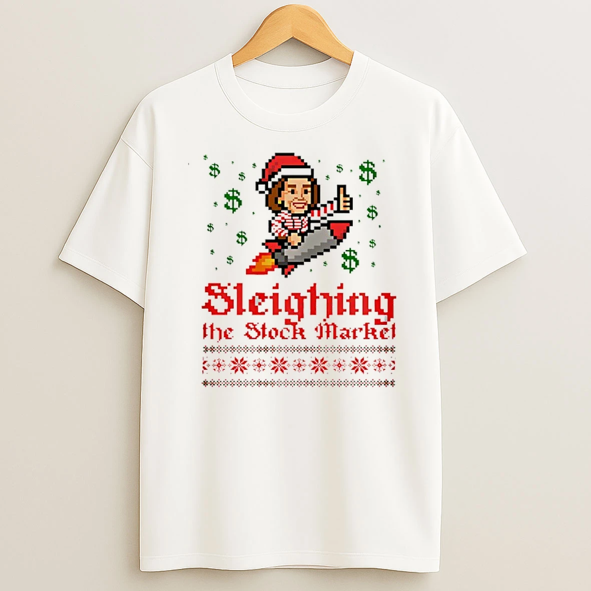 End Of An Error Sleighing The Stock Market Ugly Christmas T Shirt