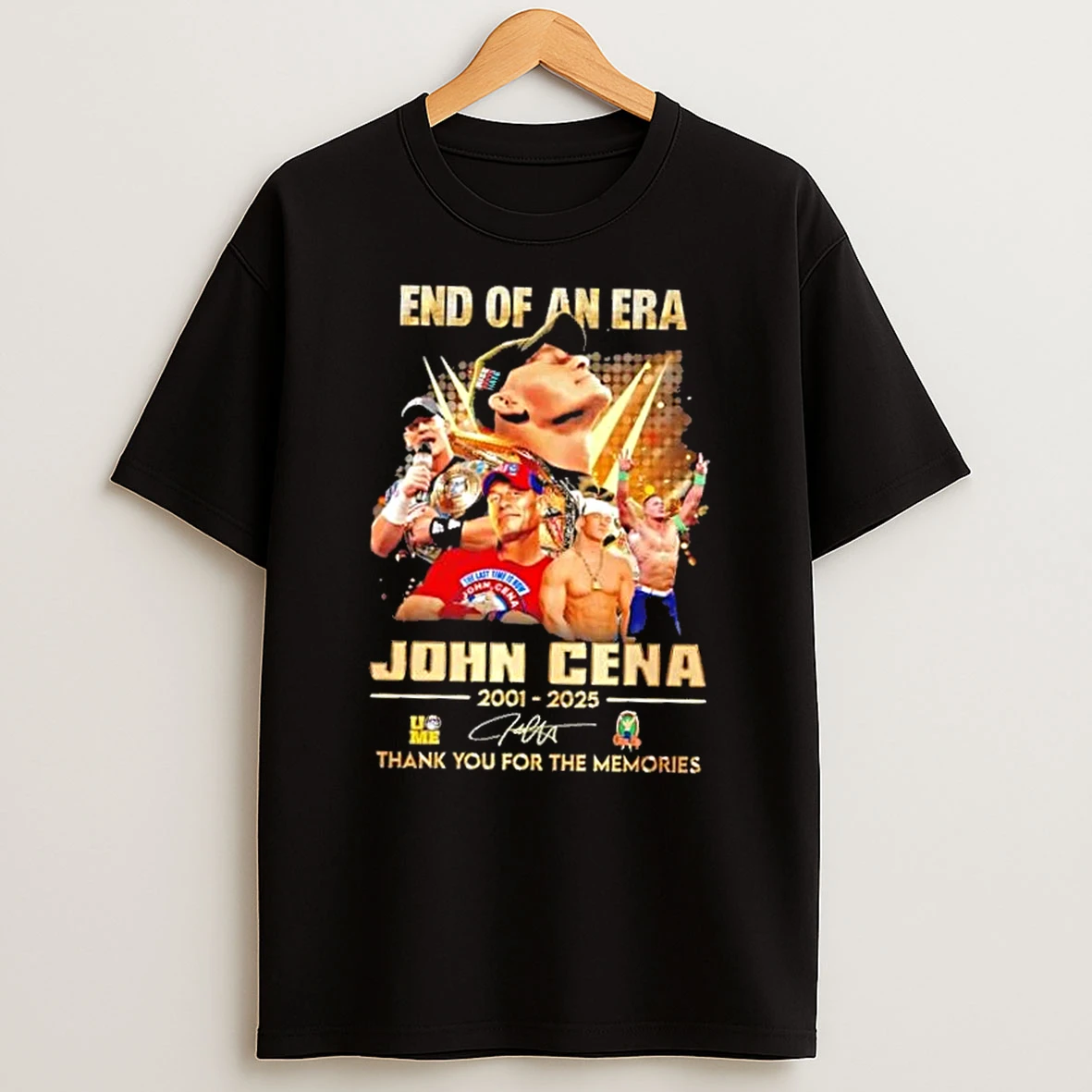 End Of An Era John Cena 2001 2025 Thank You For The Memories Signature T Shirt