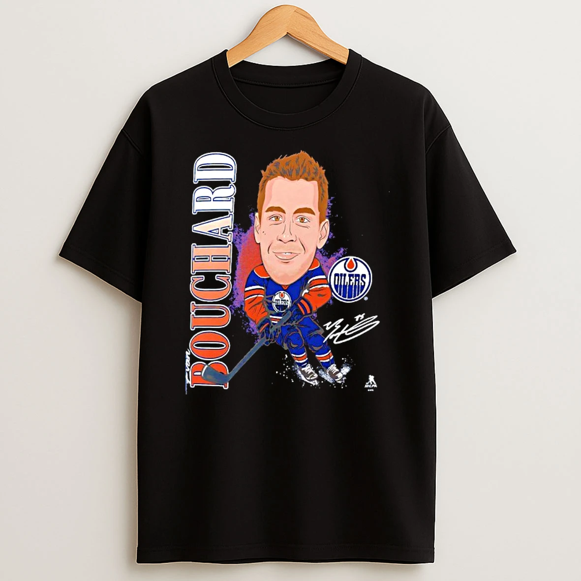 Evan Bouchard Edmonton Oilers Player Action Signature T Shirt