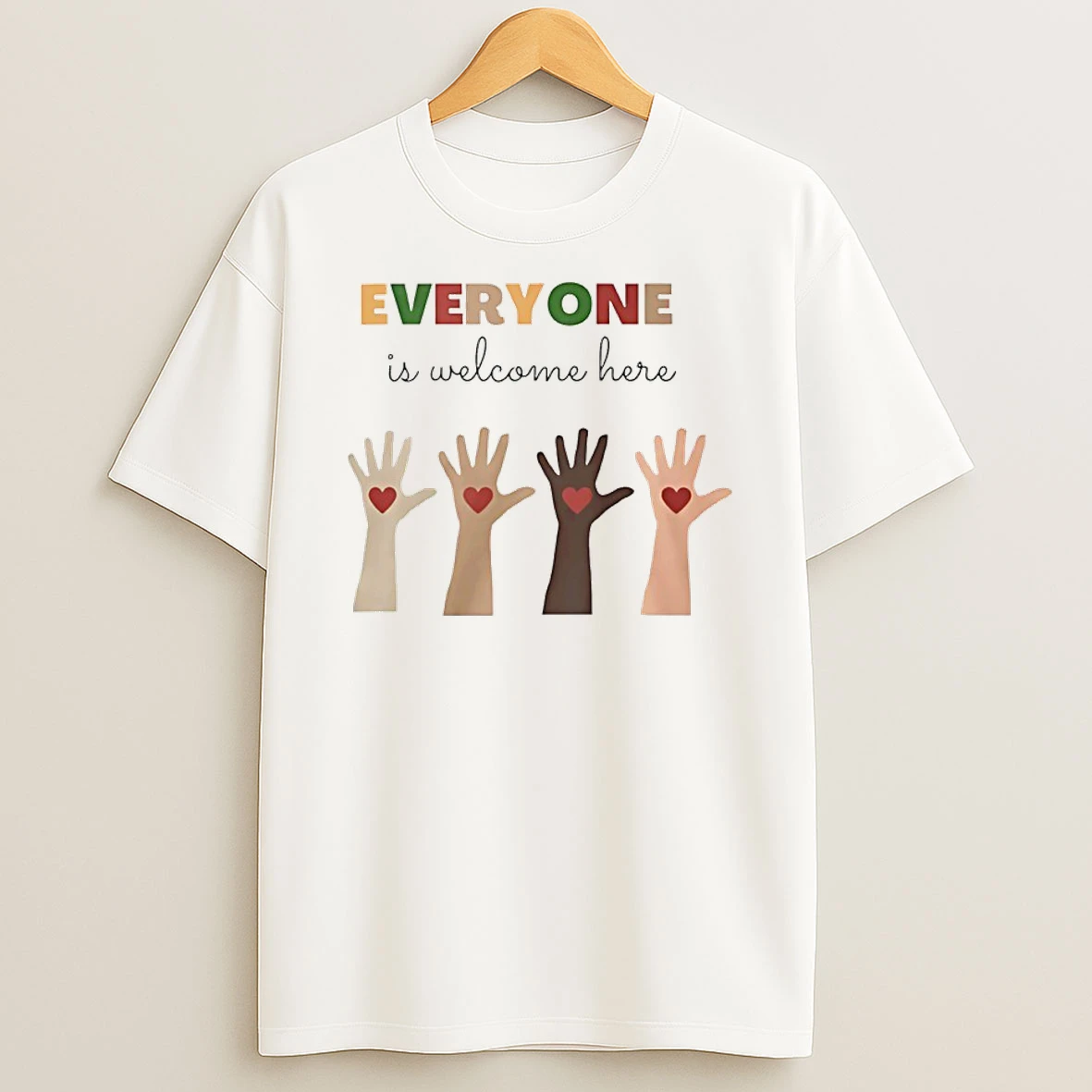 Everyone Is Welcome Here Hands T Shirt