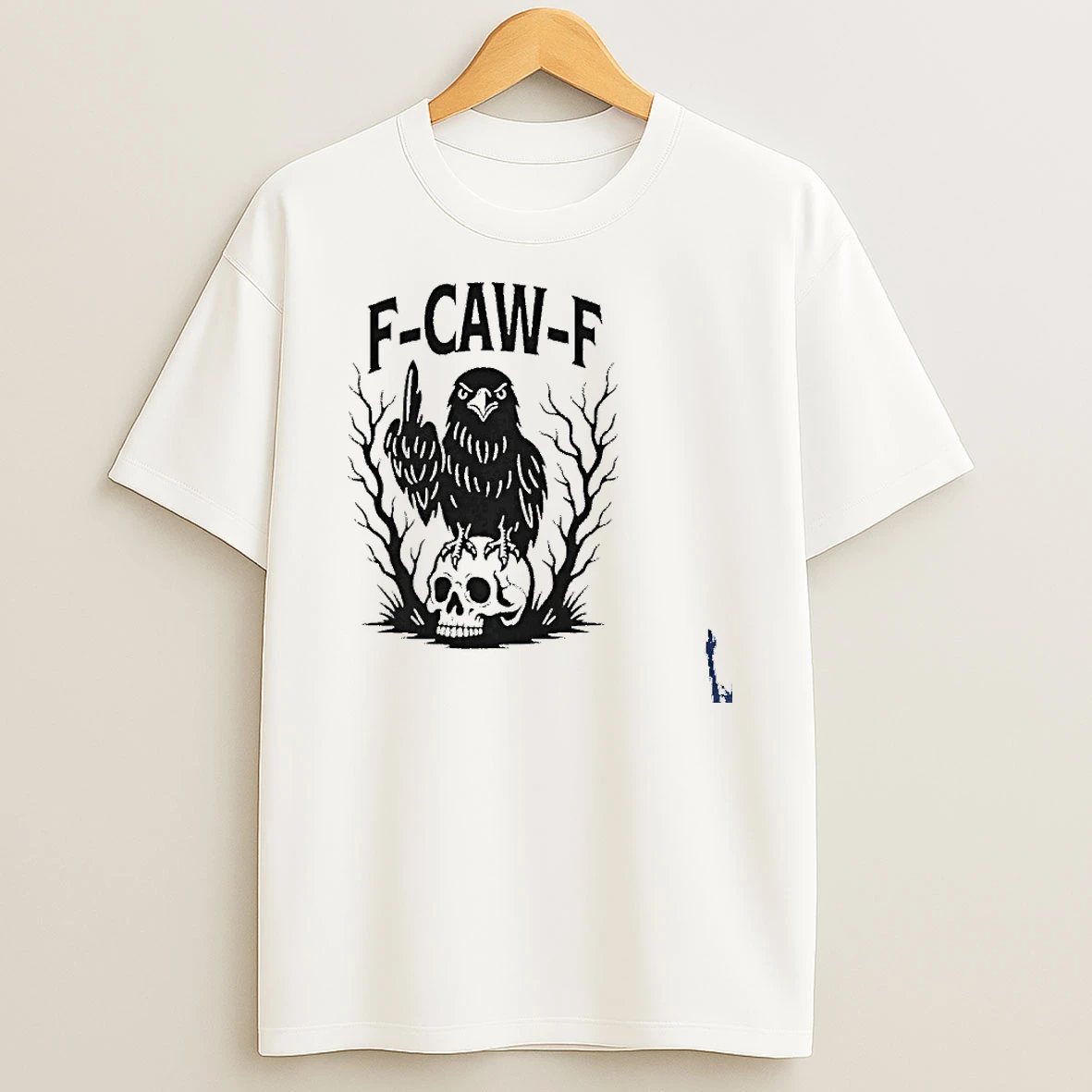 F Caw F Gothic Raven Middle Finger T Shirt
