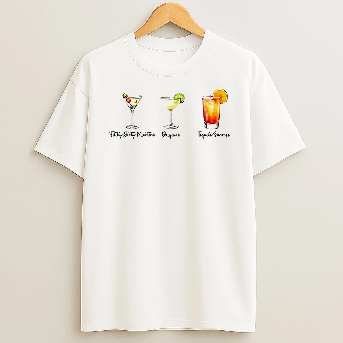 Fdt Filthy Dirty Martini Daiquiri Tequila Sunrise Copy T Shirt