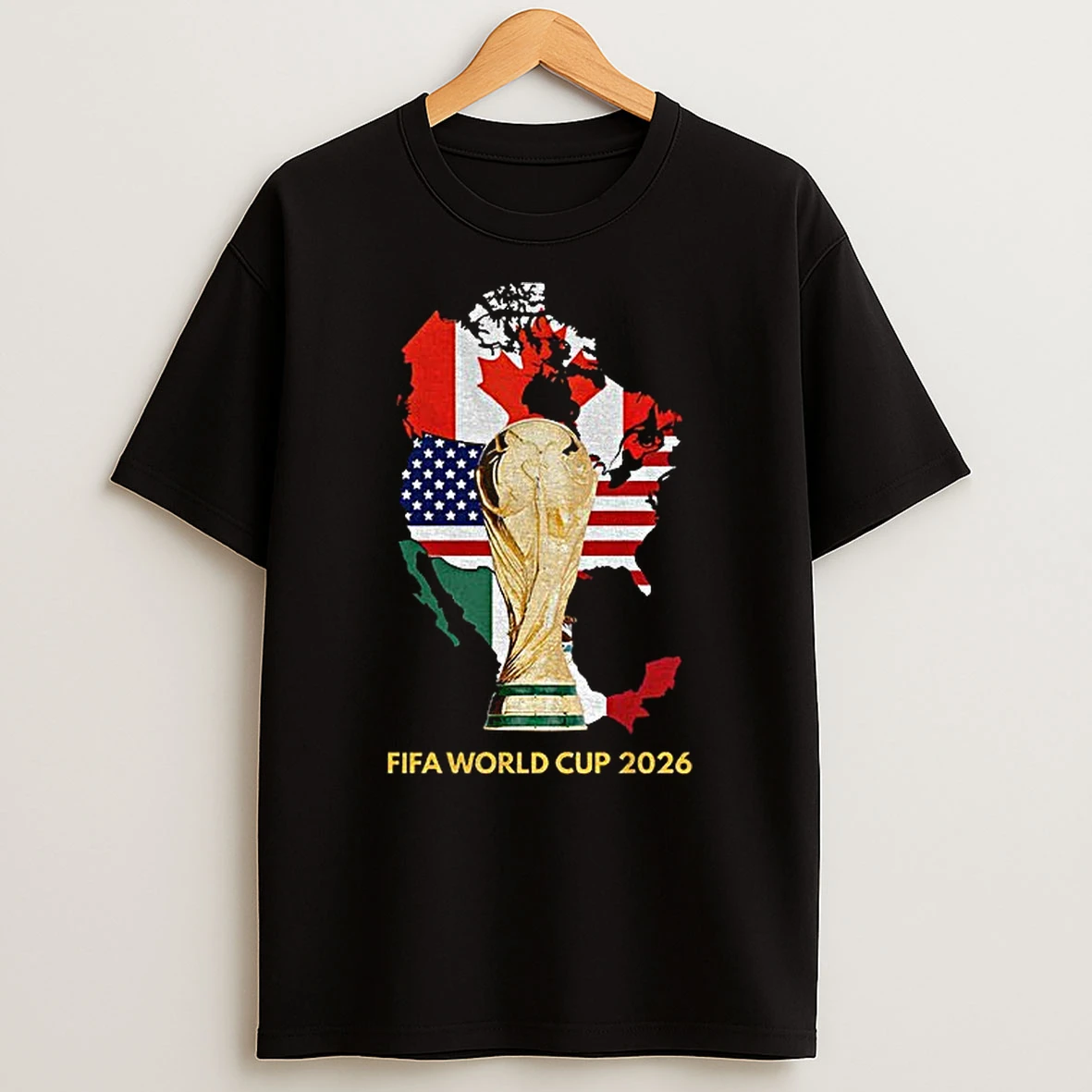 Fifa World Cup 2026 Gold Trohpy Usa Canada Mexico T Shirt