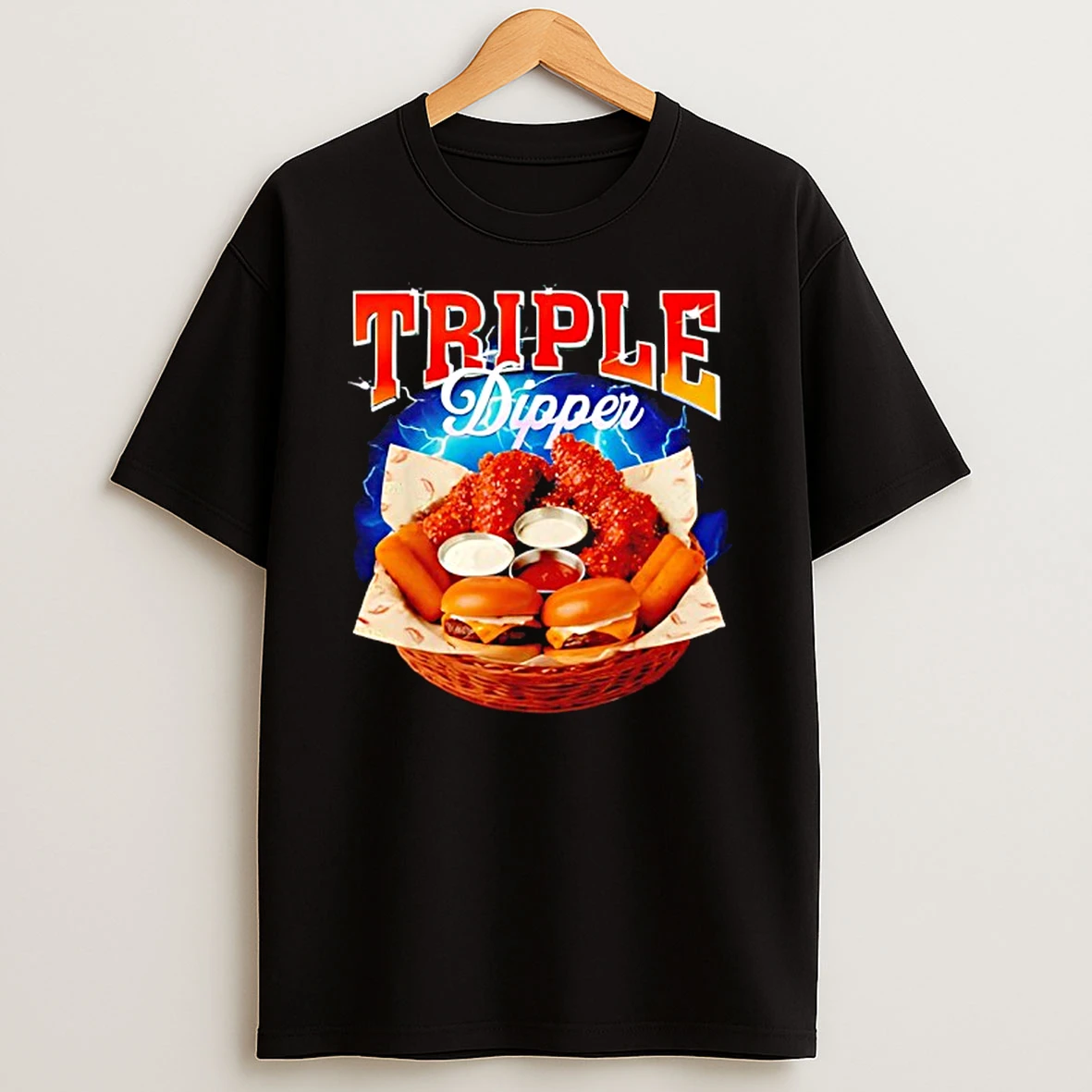 Fast Food Hamburger Chicken Nugget Foodie Triple A Dipper T Shirt