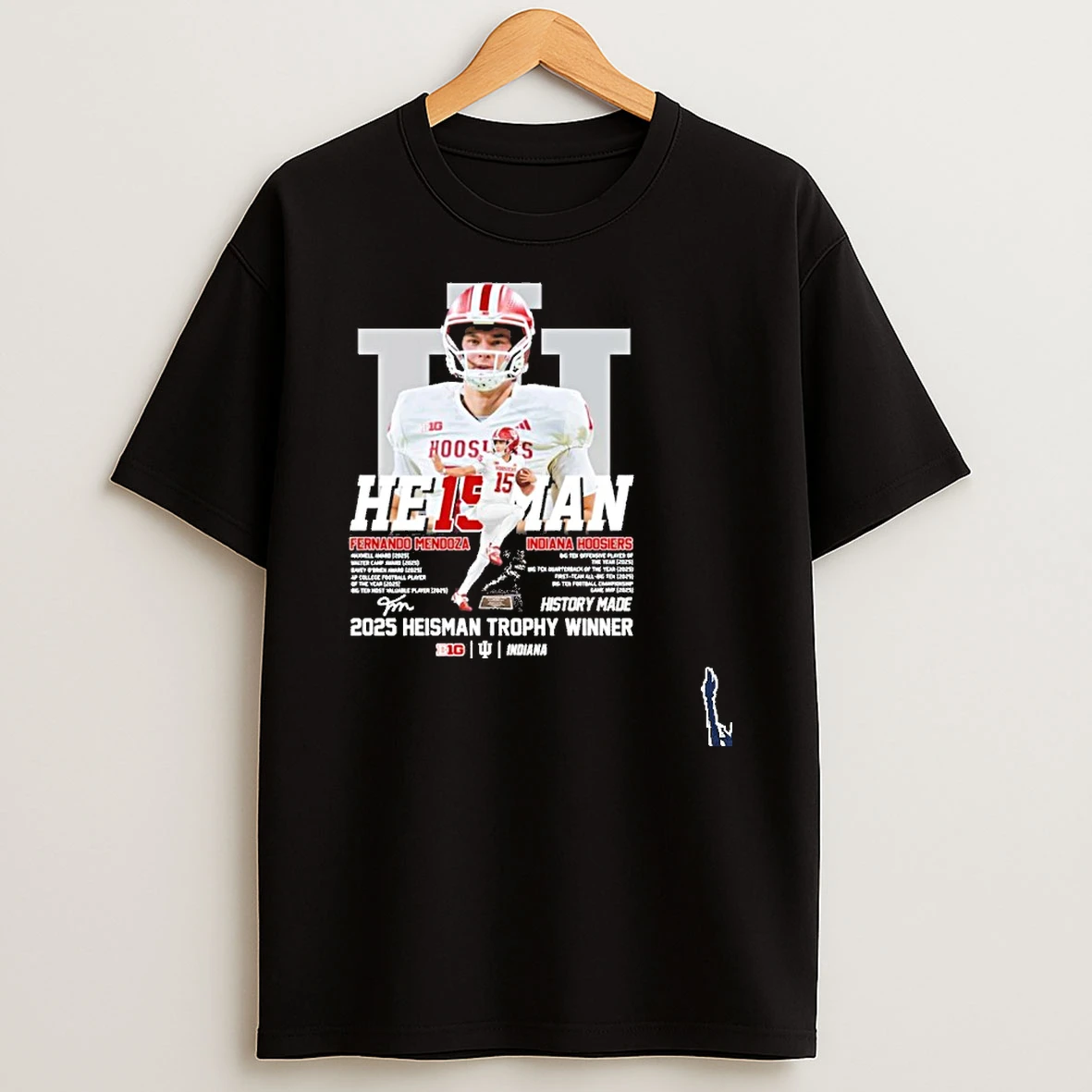 Fernando Mendoza Indiana He15man 2025 Heisman Trophy Winner Signature T Shirt