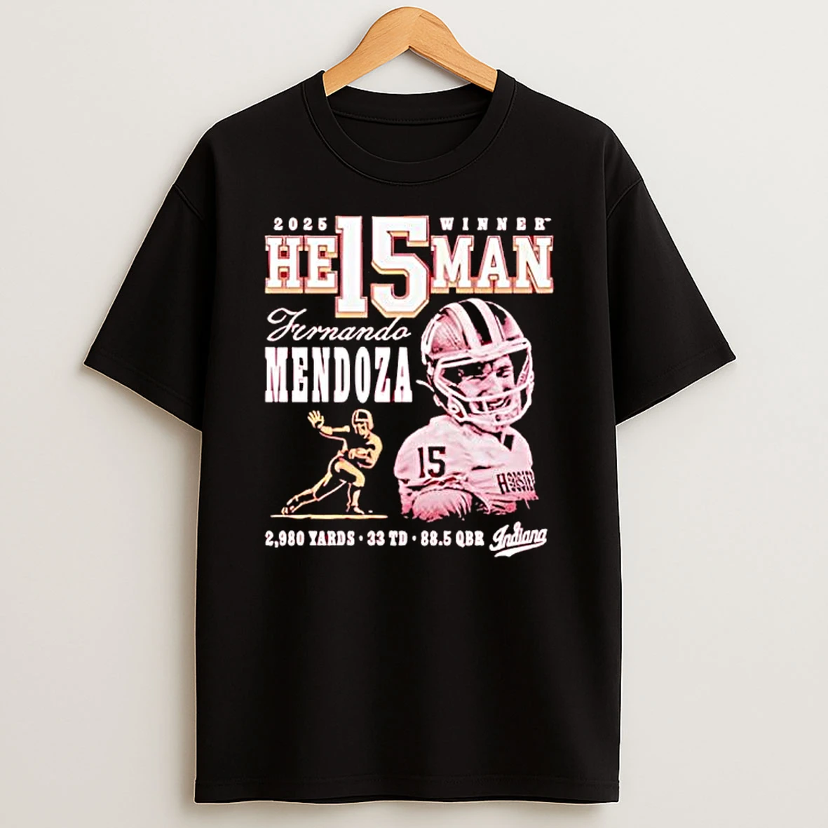 Fernando Mendoza Indiana Hoosiers Crimson 2025 He15man T Shirt