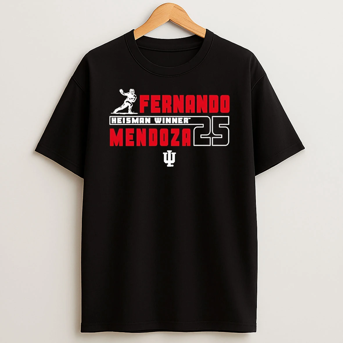 Fernando Mendoza Indiana Hoosiers Heisman Winner Block 25 T Shirt