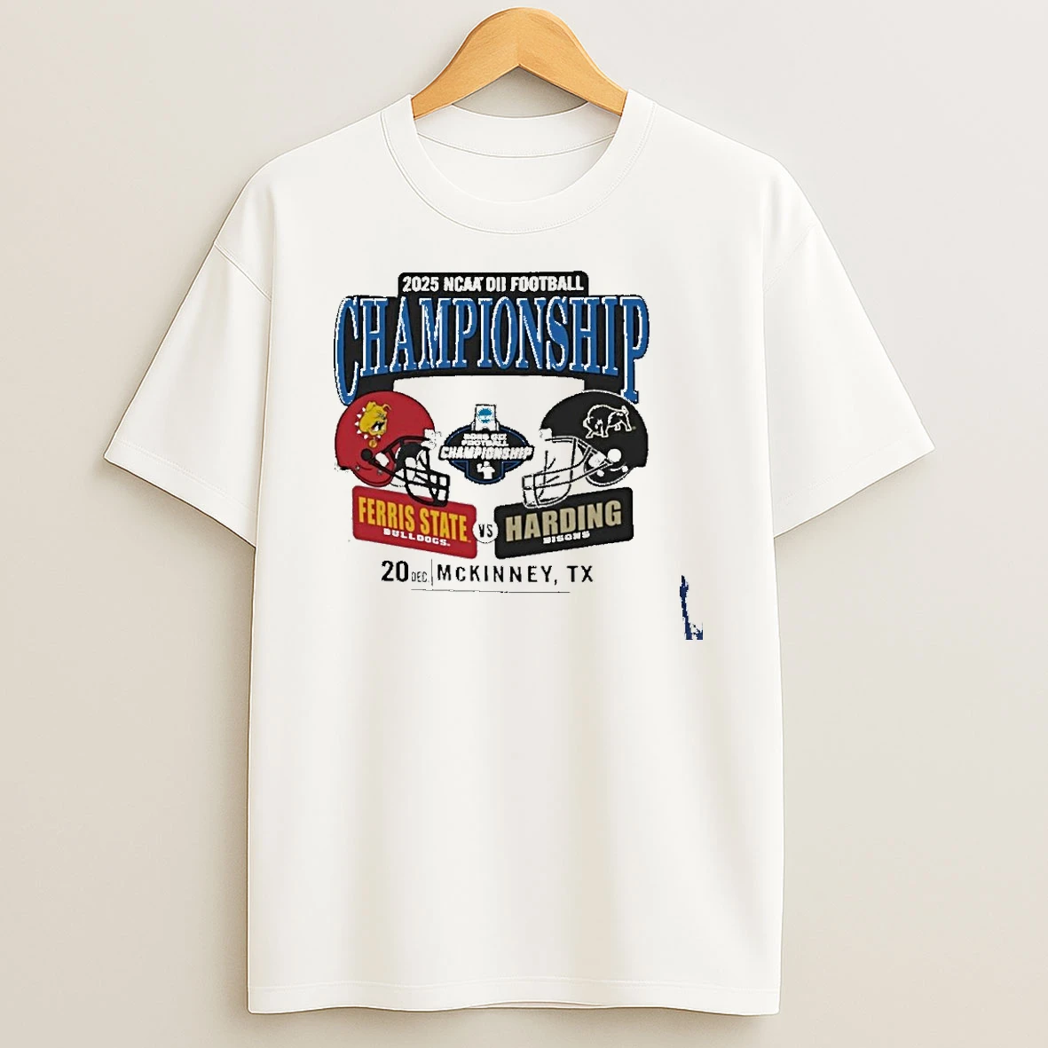 Ferris State Bulldogs At Harding Bisons Dii Football Championship Helmet Matchup T Shirt