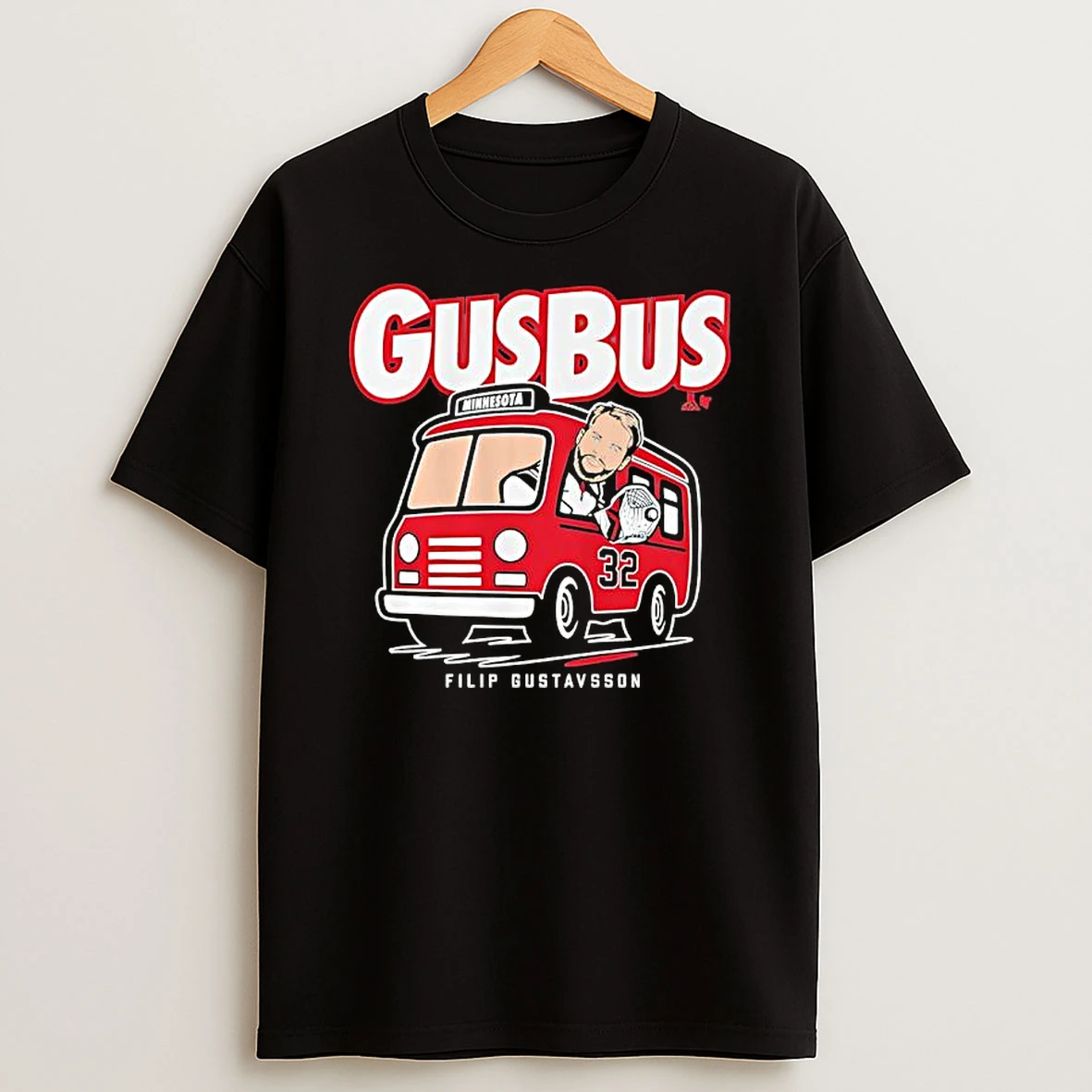 Filip Gustavsson Hop On The Gus Minnesota Bus Graphic T Shirt