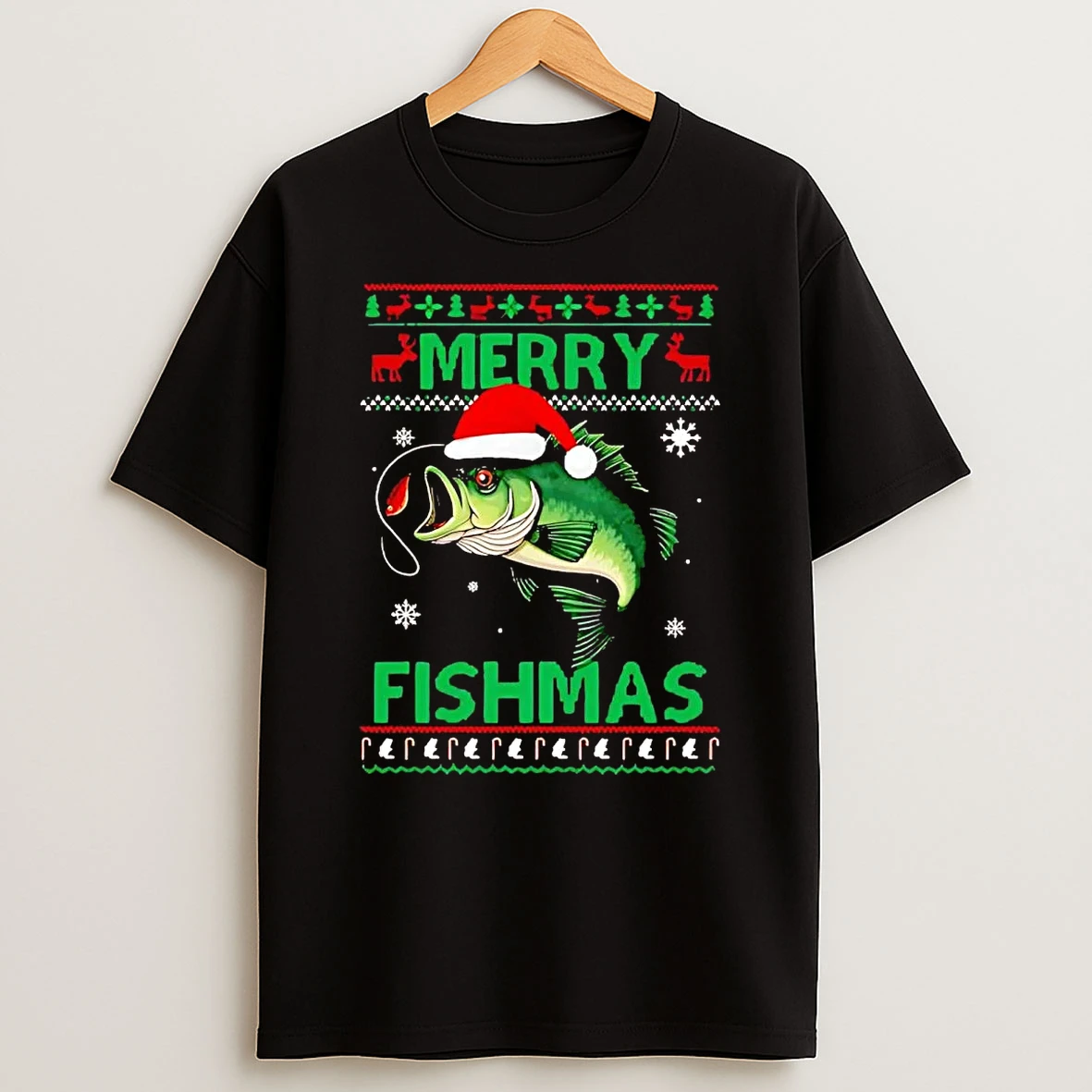Fishing Merry Fishmas Ugly Christmas T Shirt
