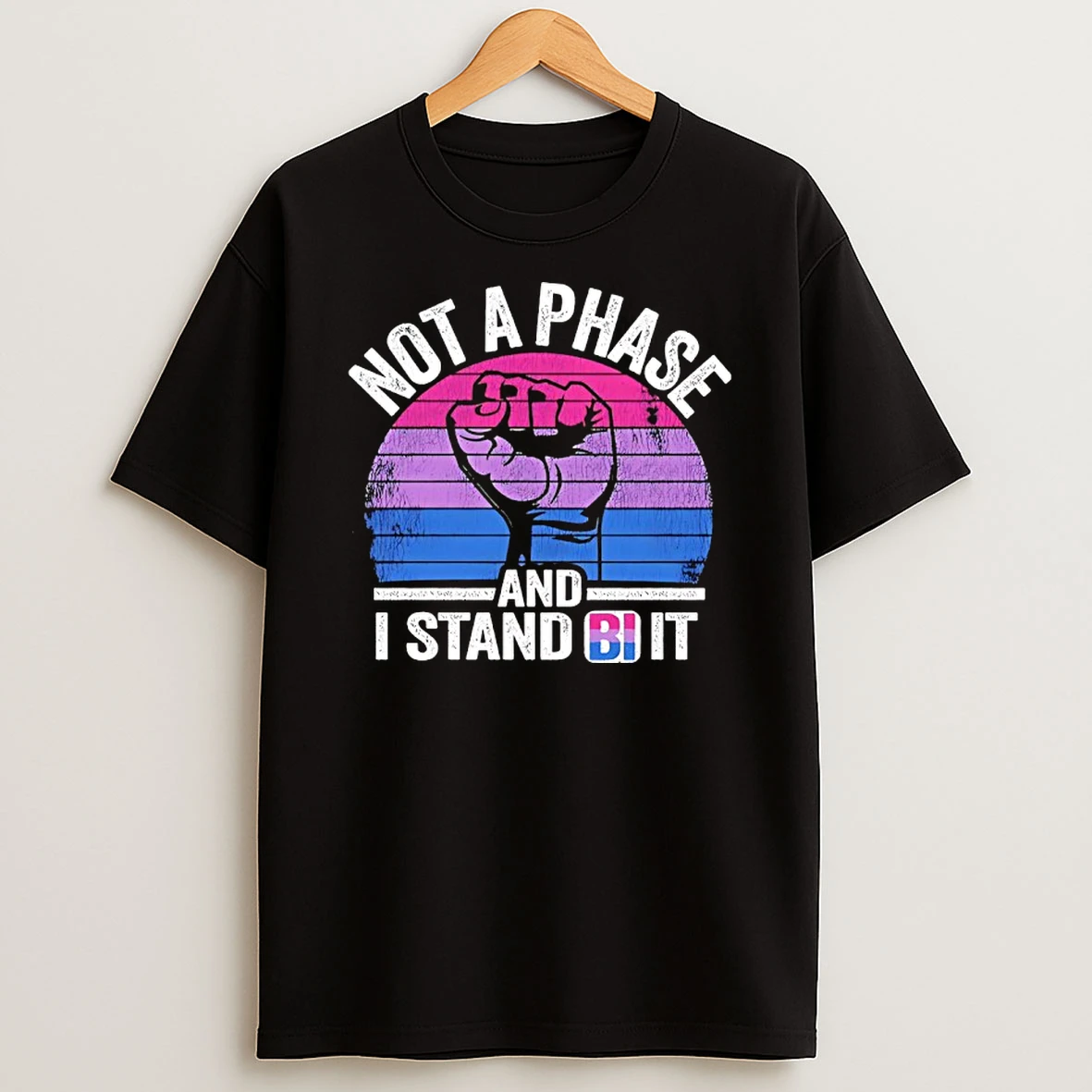 Fist Not A Phase And I Stand Bi It Retro T Shirt