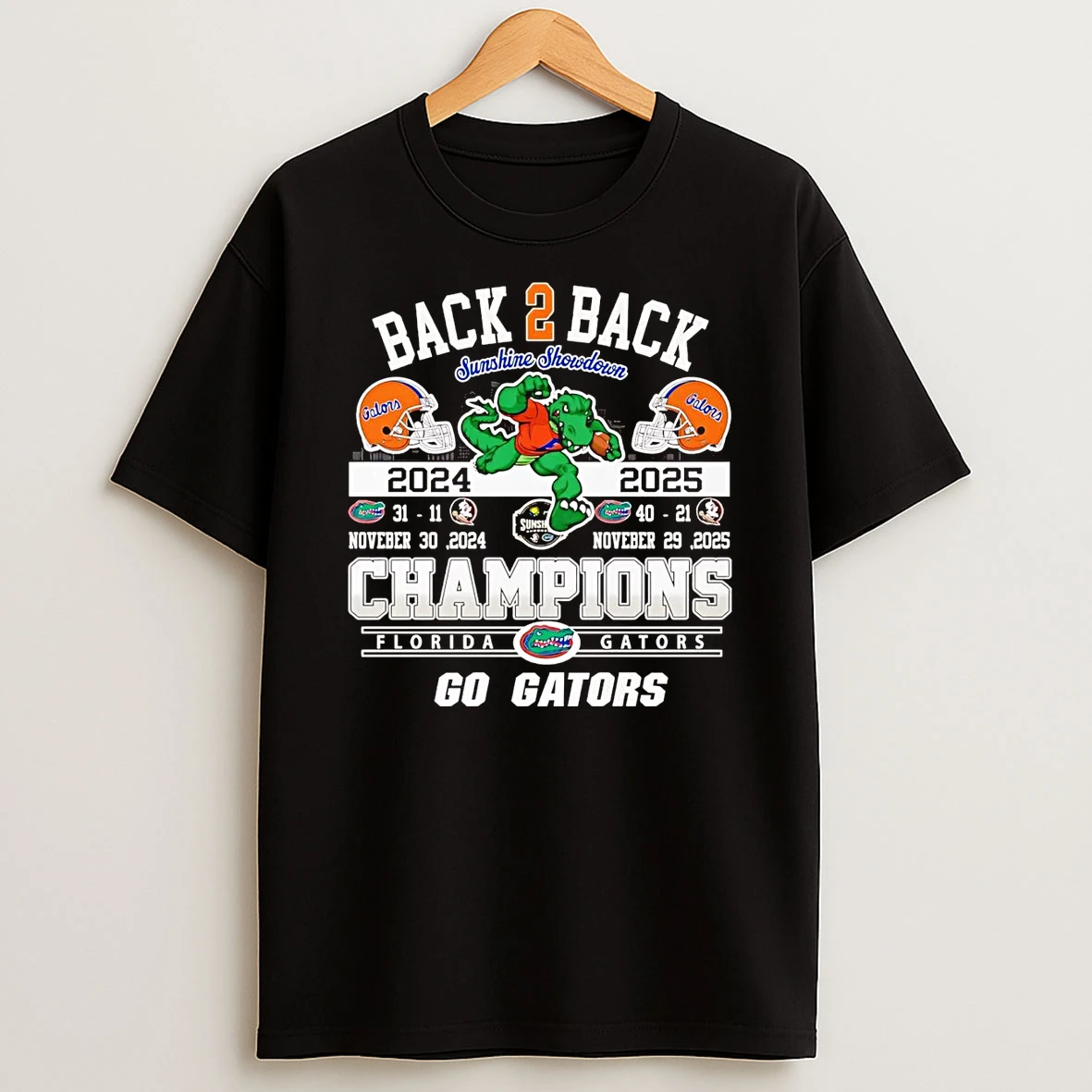 Florida Gators Back To Back Sunshine Showdown Champions 2025 T Shirt