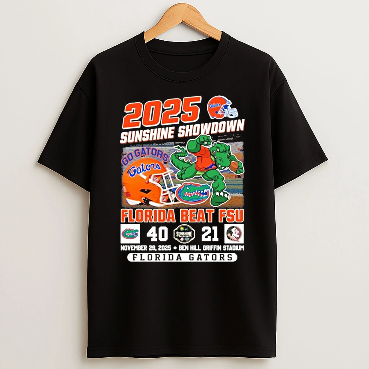 Florida Gators Beat Fsu 2025 Sunshine Showdown Champions 40 21 Score T Shirt