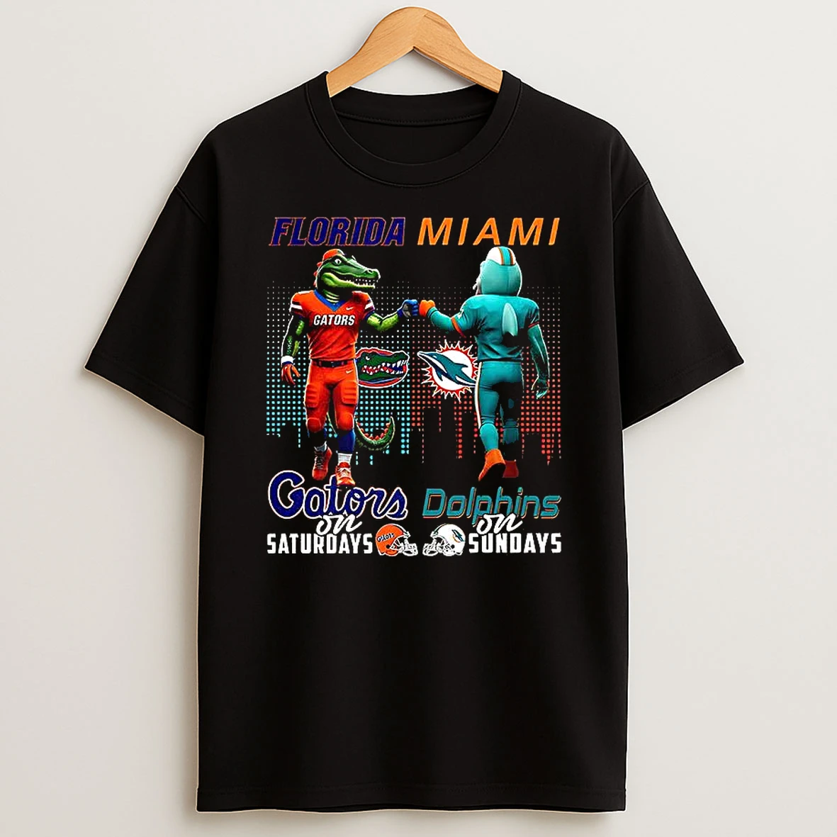 Florida Gators On Saturdays Vs Miami Dolphins On Sundays Mascot T Shirt