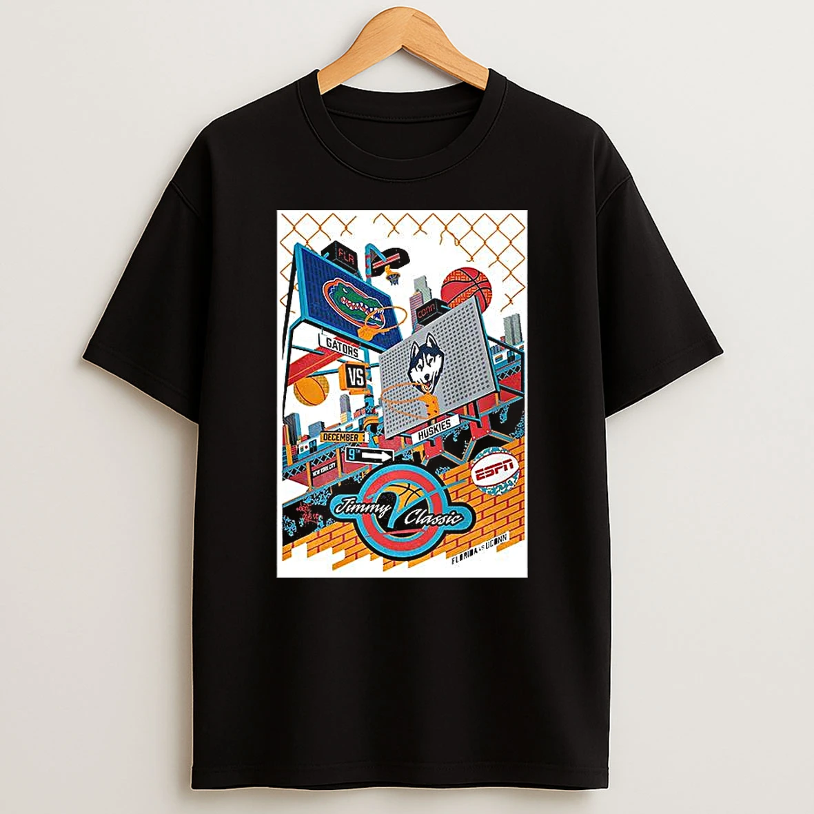 Florida Gators Vs Uconn Huskies Matchup Jimmy V Classic Basketball New York City 2025 T Shirt