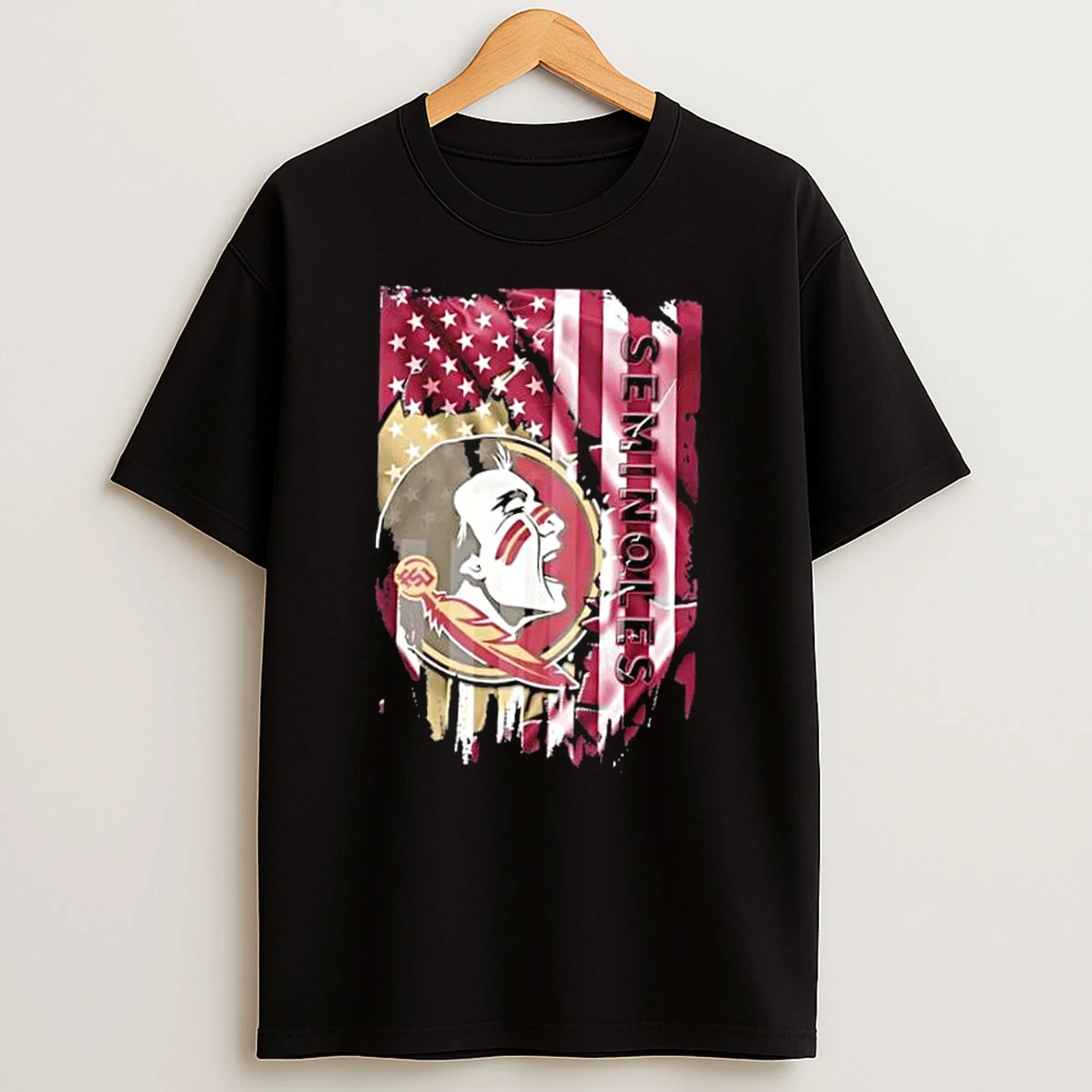 Florida State Seminoles Football X American Flag T Shirt