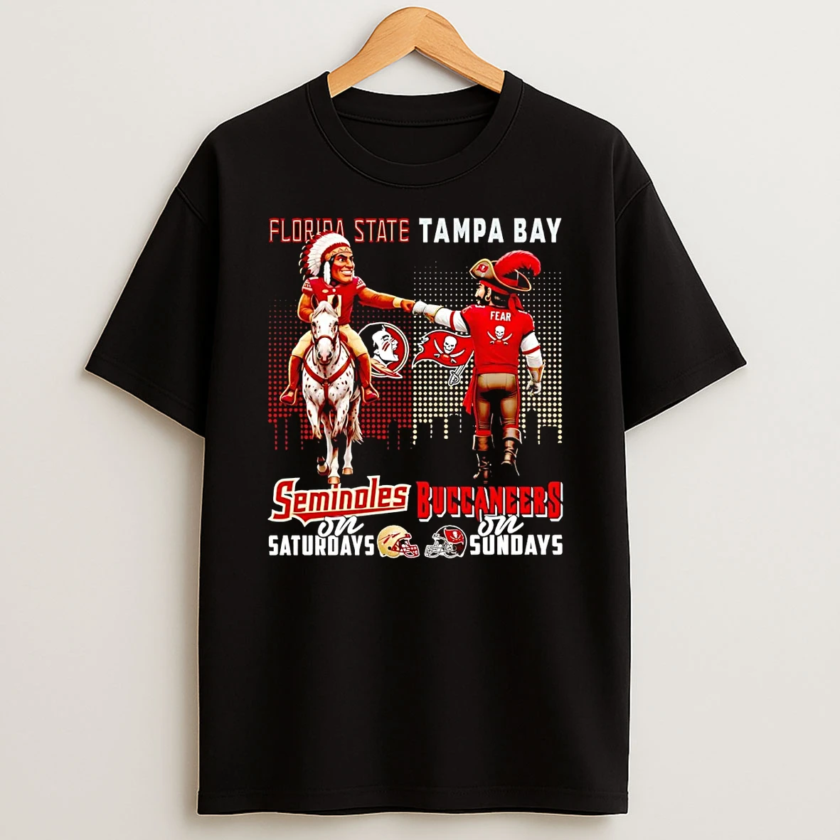 Florida State Seminoles On Saturdays Tampa Bay Buccaneers On Sundays Mascot T Shirt