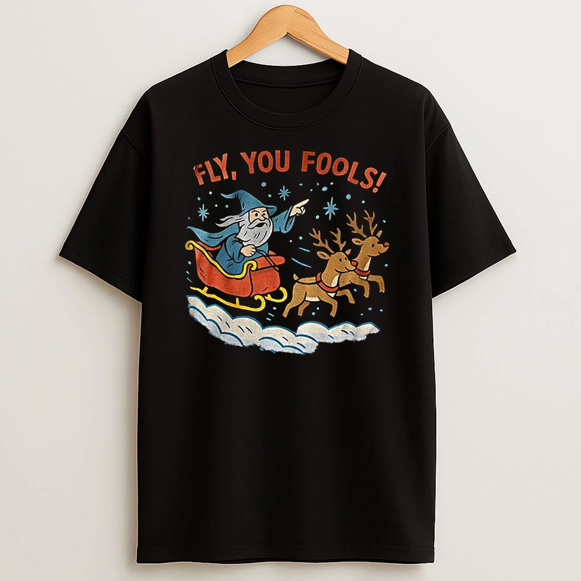 Fly You Fools Christmas Wizard Santa T Shirt