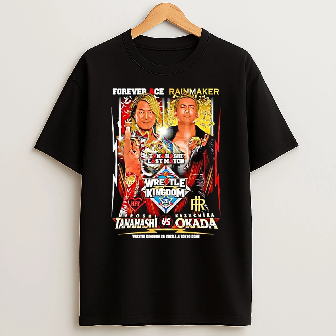 Forever Ace Hiroshi Tanahashi Vs Kazuchika Okada Wrestle Kingdom 20 January 4th 2026 Tokyo Dome T Shirt