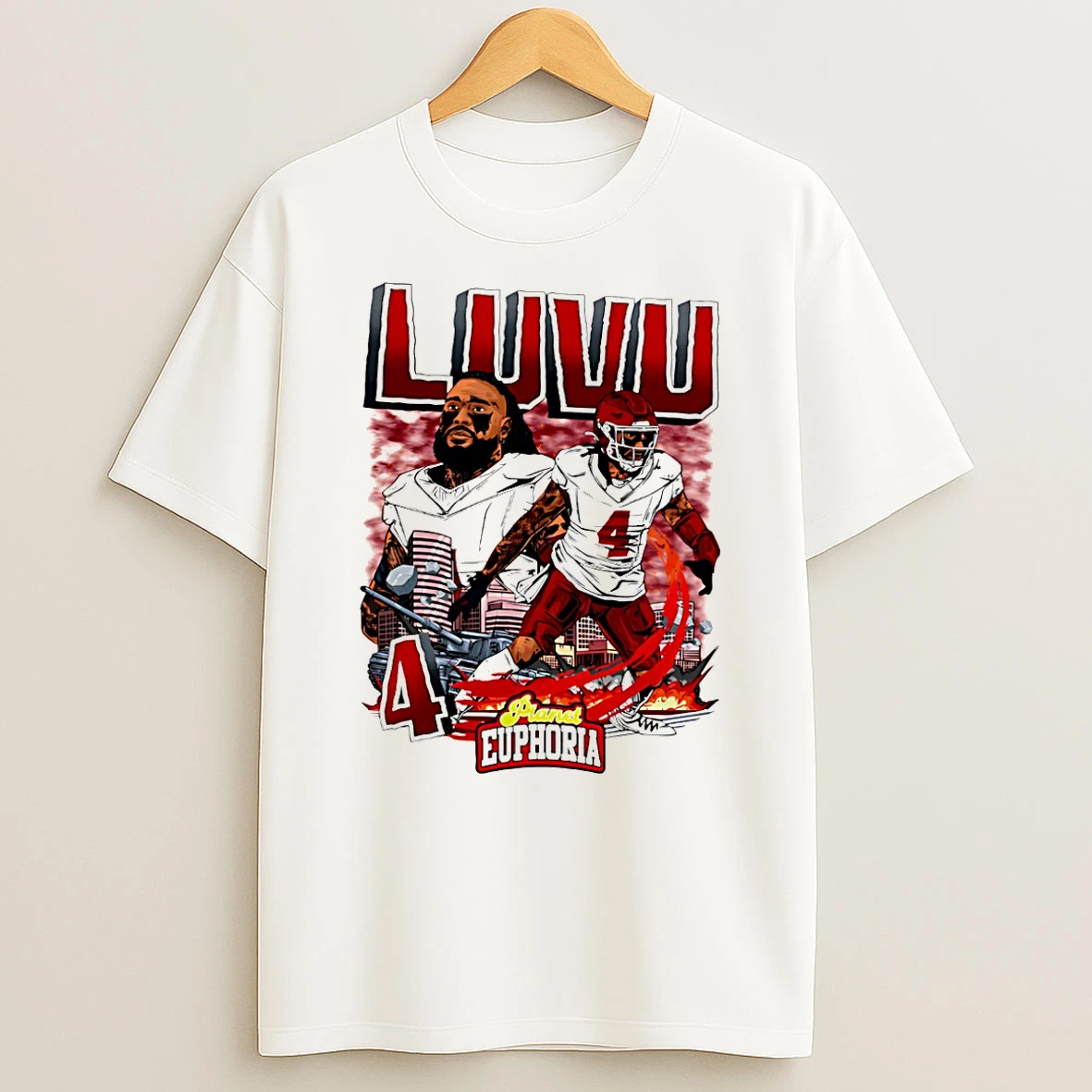 Frankie Luvu Washington Commanders Player Skyline Comic T Shirt
