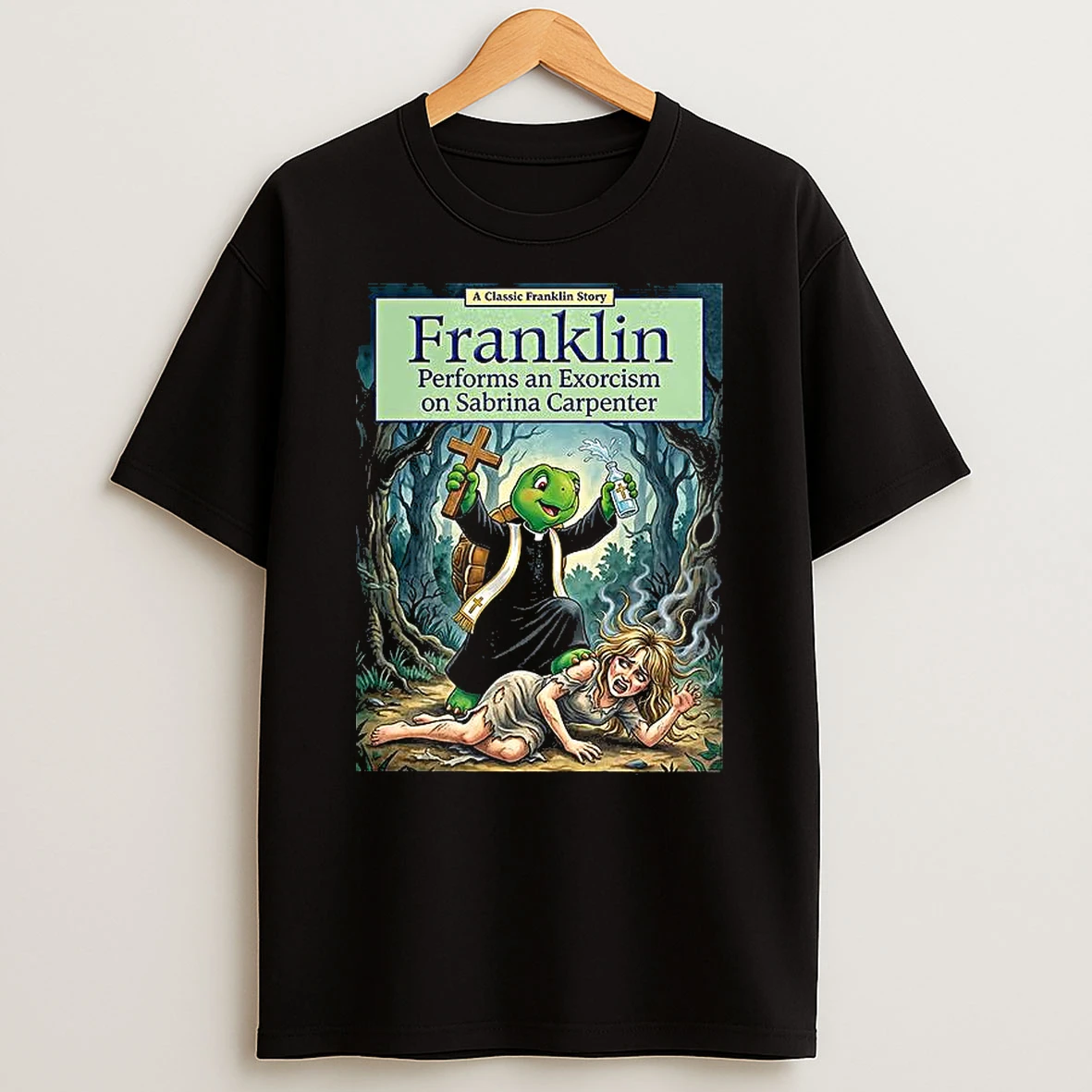 Franklin Performs An Exorcism On Sabrina Carpenter T Shirt