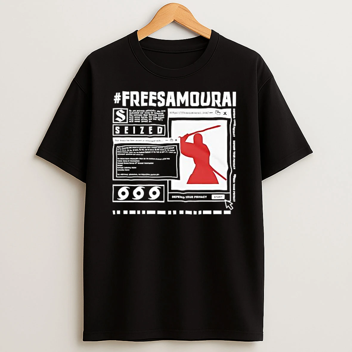 Free Samourai Seized Graphic T Shirt