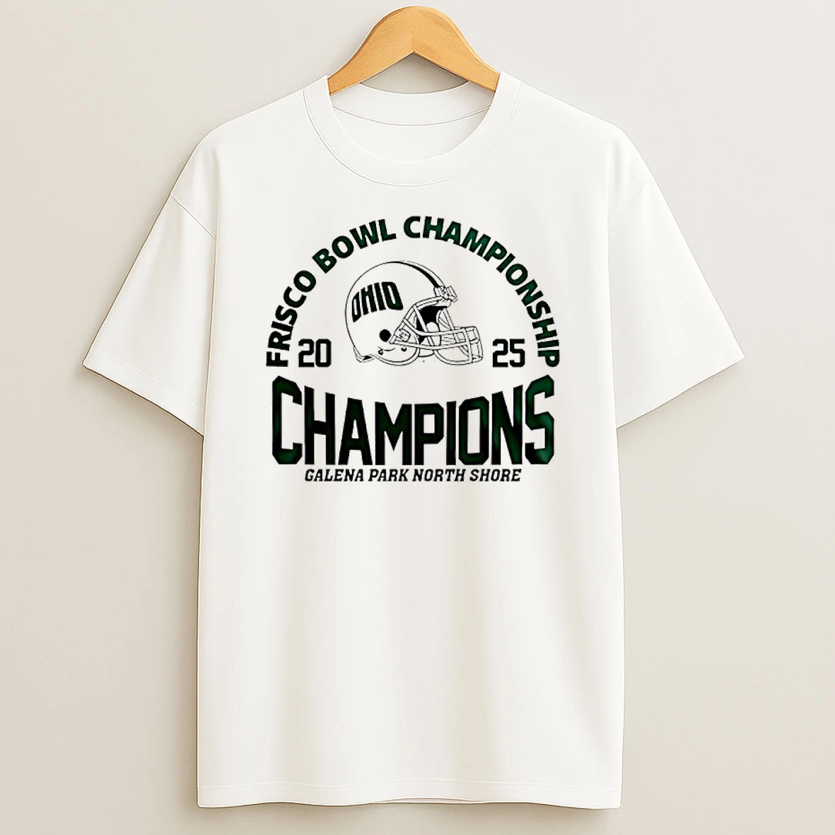 Frisco Bowl Champions Ohio Bobcats Galena Park North Shore 2025 Helmet T Shirt
