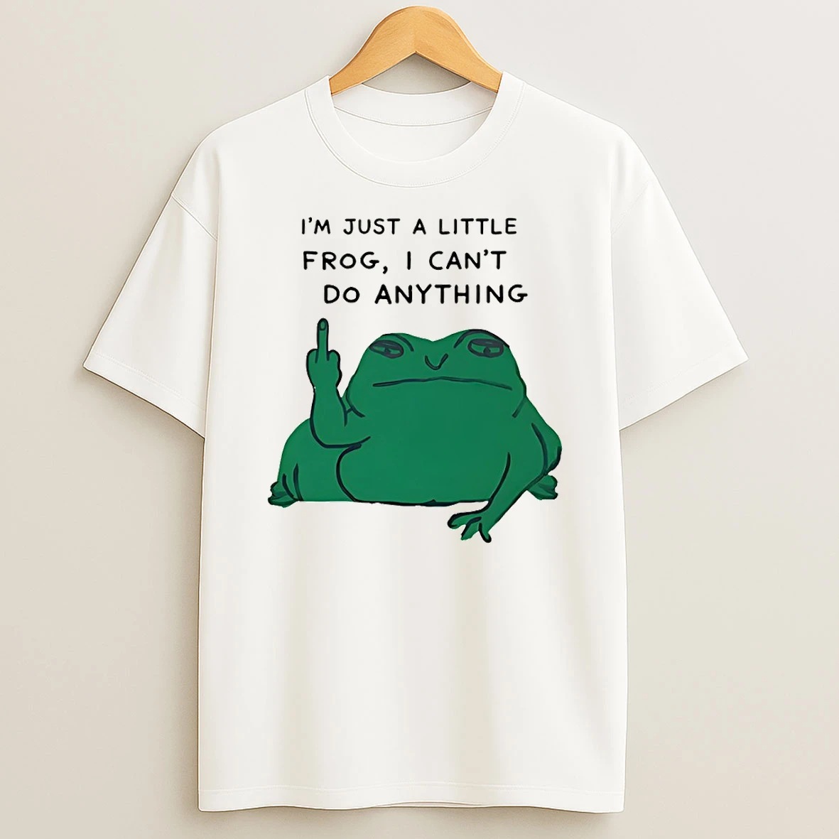 Frog Giving The Middle Finger Im Just A Little Frog I Cant Do Anything T Shirt