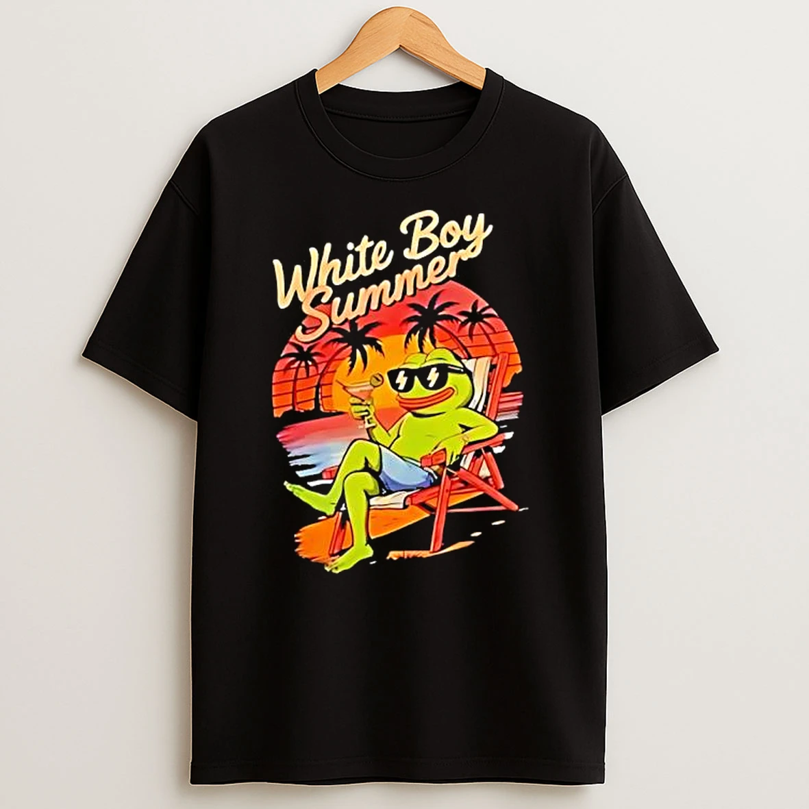 Frog Meme White Boy Summer Vintage T Shirt
