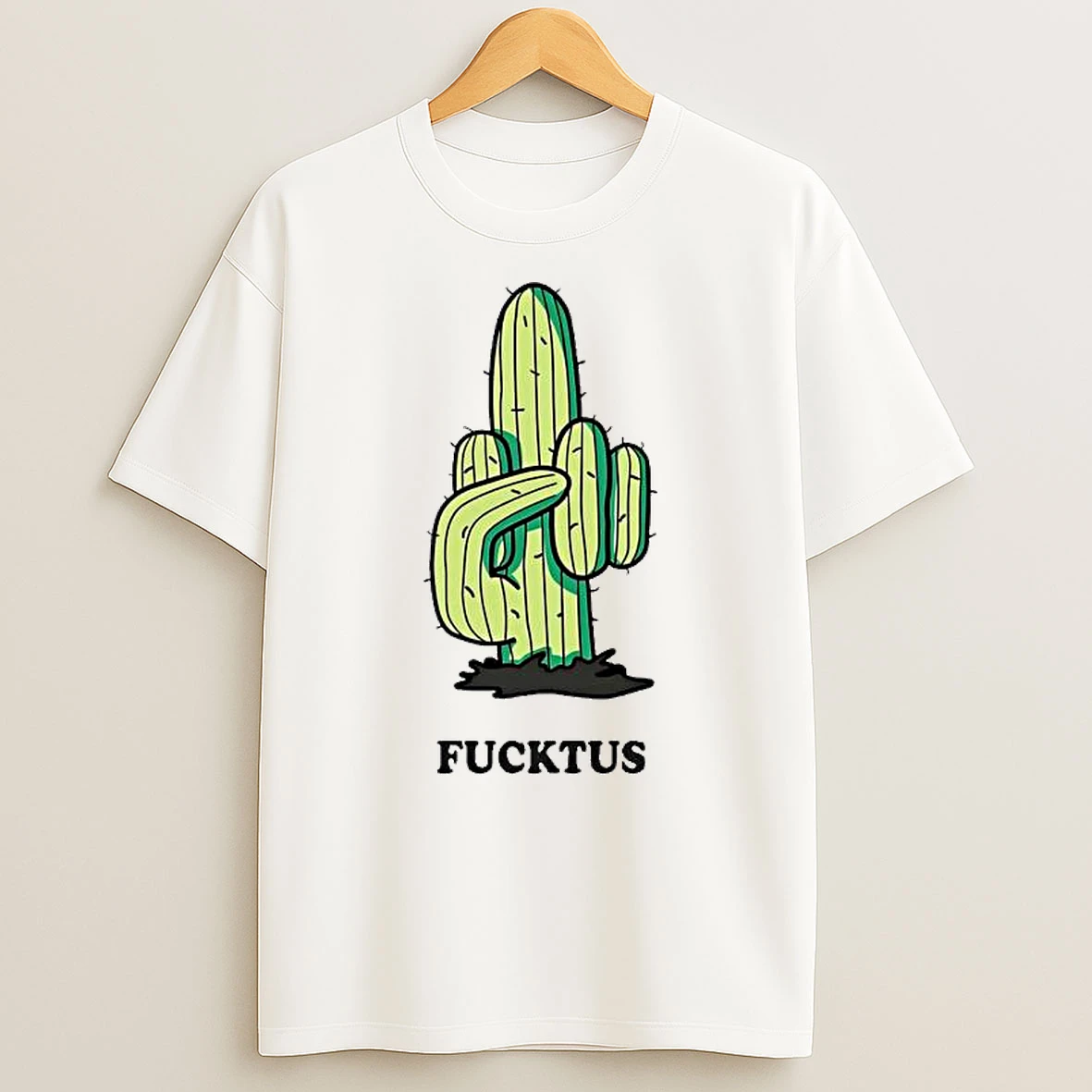 Fucktus Cartoon Cactus Graphic T Shirt