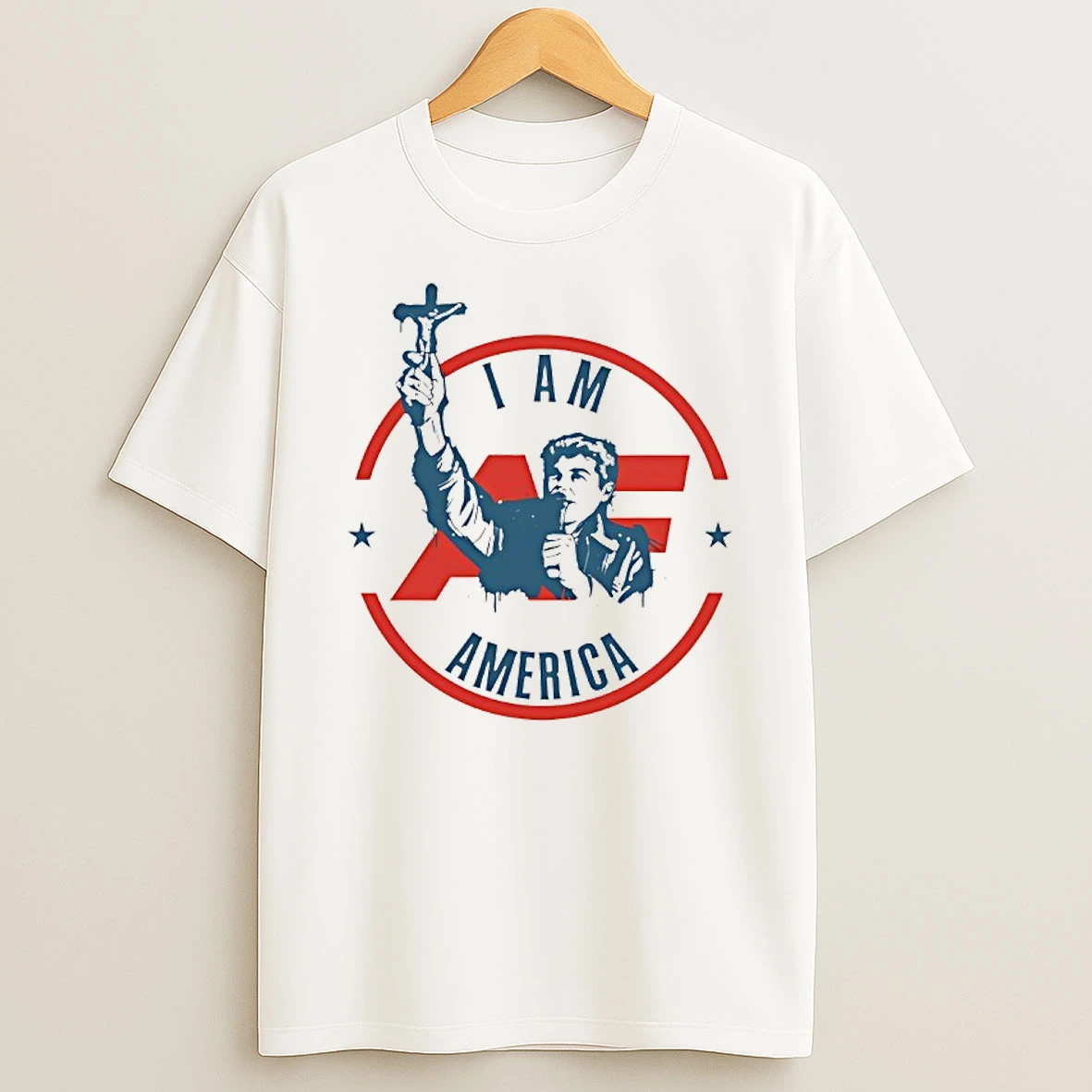 Fuentes I Am America First Crucifix T Shirt