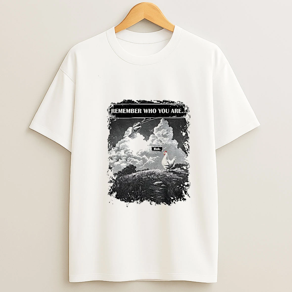 Funny Evolution Joke Bok Chicken Remember Who You Are T Shirt