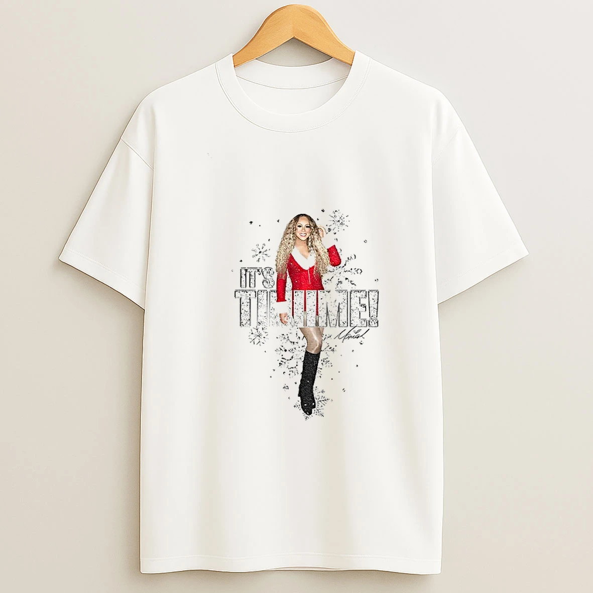 Funny Holiday Music Queen Mariah Carey Christmas Its Time T Shirt