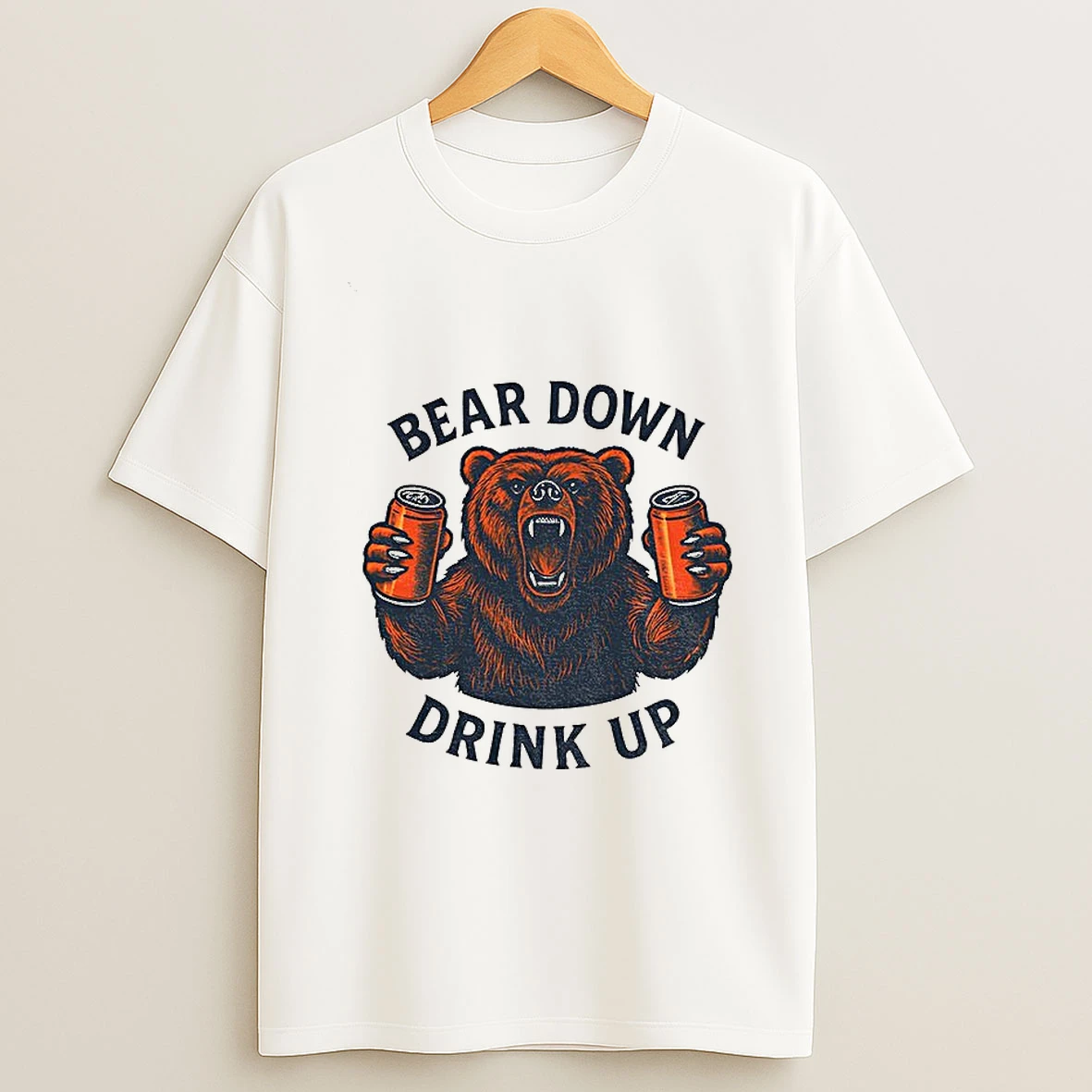 Funny Nfl Chicago Bears Bear Down Drink Up T Shirt