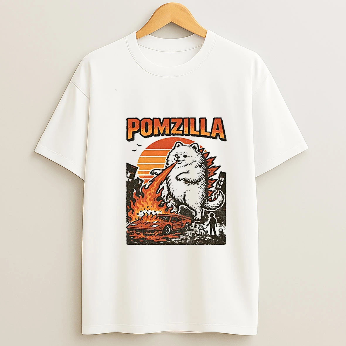 Funny Pomeranian Godzilla T Shirt