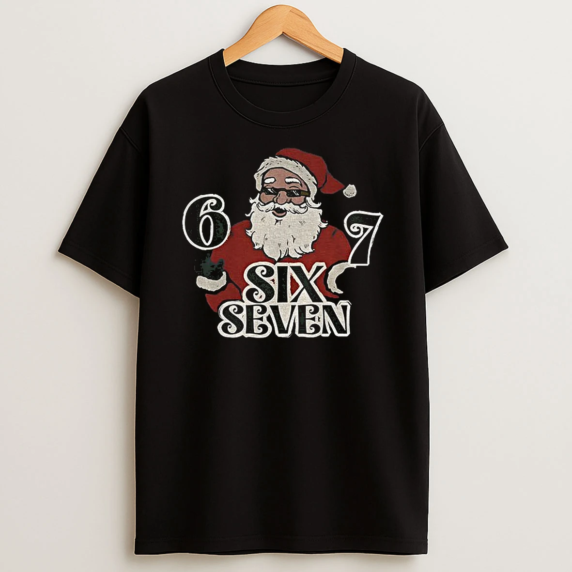 Funny Santa Claus 6 7 Six Seven Merry Christmas T Shirt