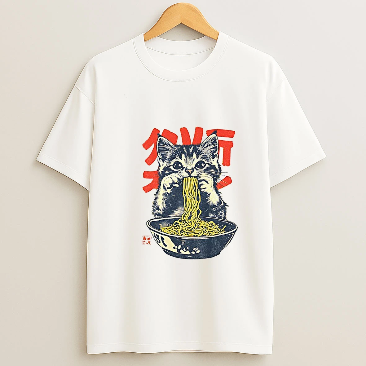 Funny Cat Eat Ramen Meme T Shirt
