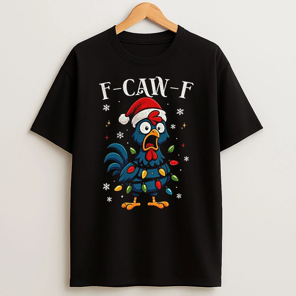 Funny Chicken F Caw F Crow Merry Christmas T Shirt