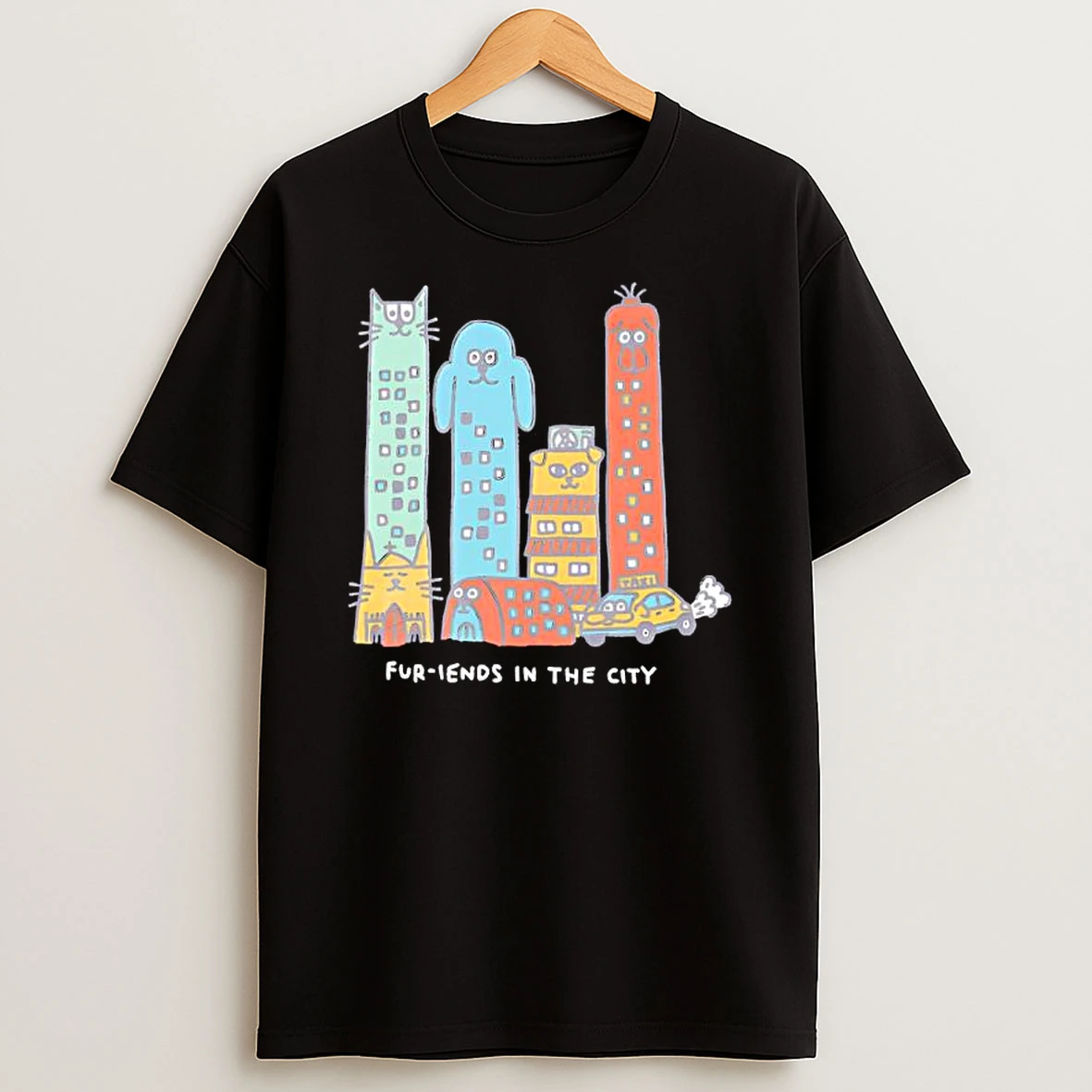Fur Iends In The City Skyscrapers And A Tax T Shirt