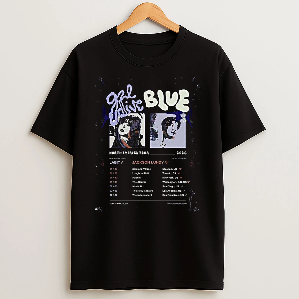 Galdive Blue North America Tour 2026 Schedule Dates T Shirt