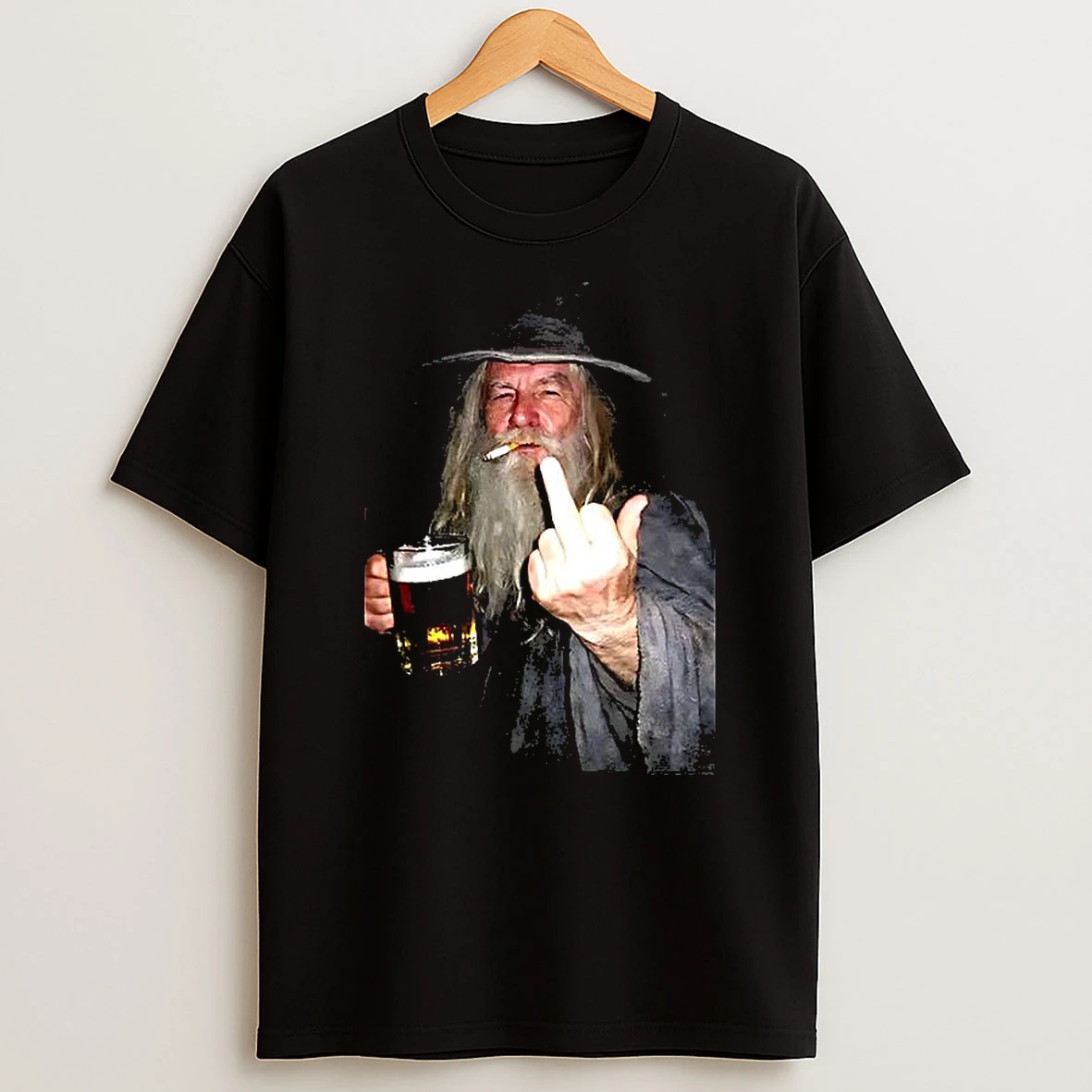 Gandalf The Lord Of The Rings Gives The Middle Finger Meme T Shirt