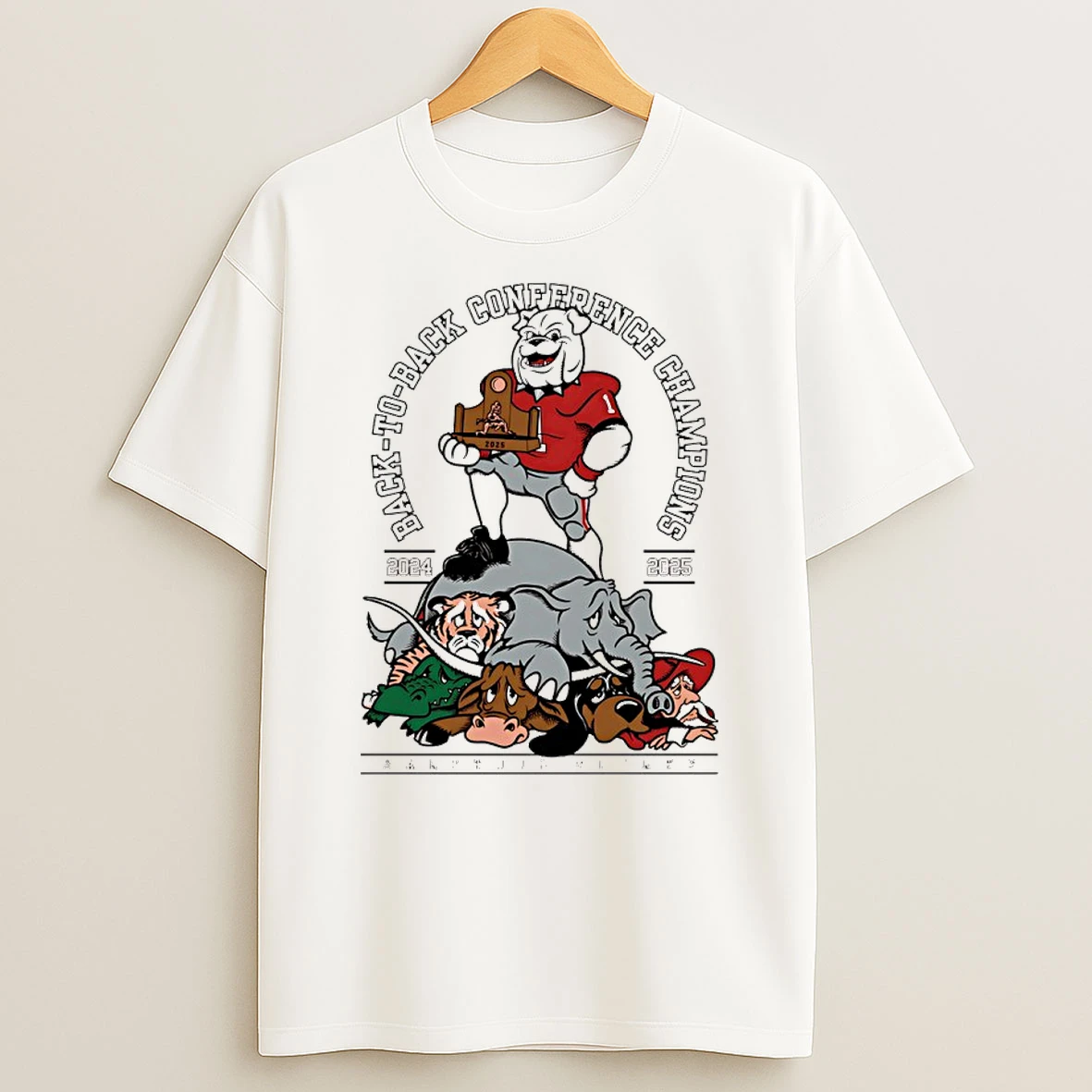 Geogria Bulldogs Back To Back Conference Champions 2024 2025 T Shirt