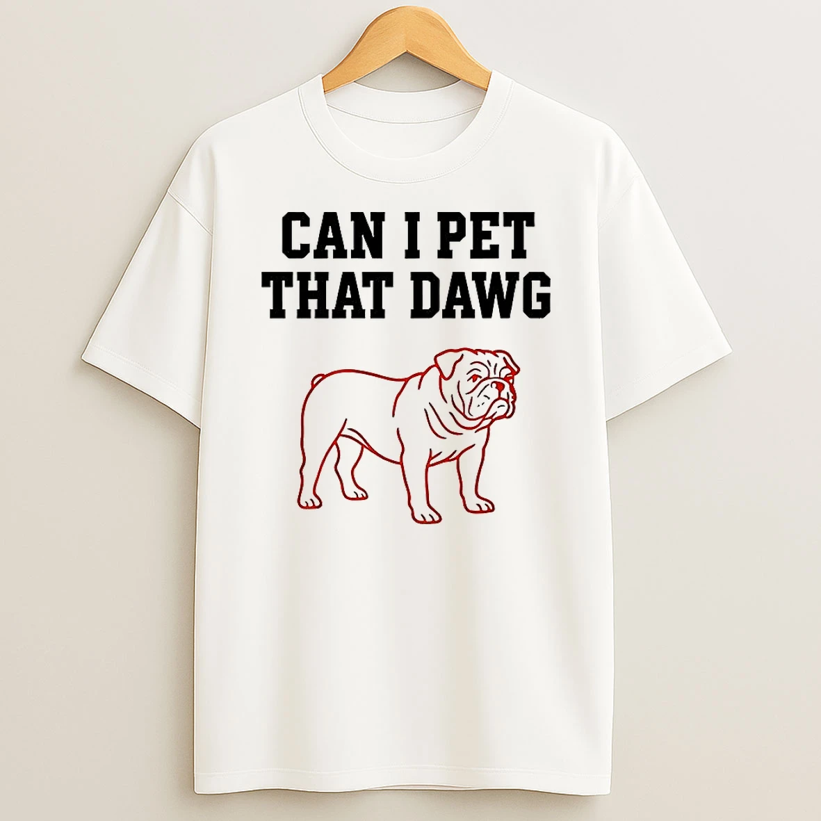 Georgia Bulldog Football Can I Pet That Dawg Sketch T Shirt