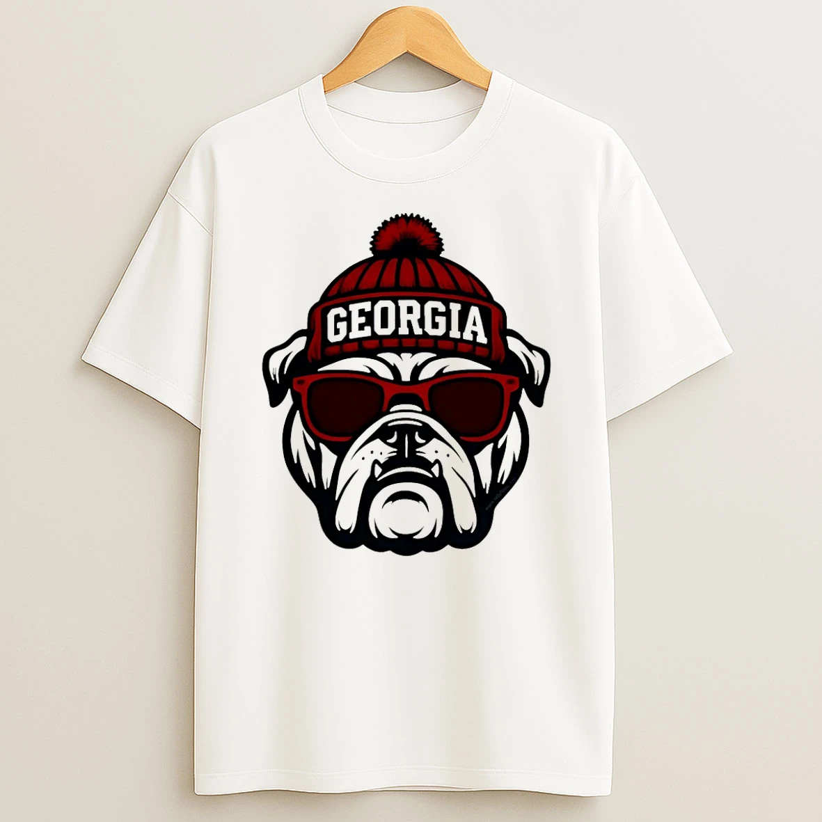 Georgia Bulldog With Glasses And Hat T Shirt